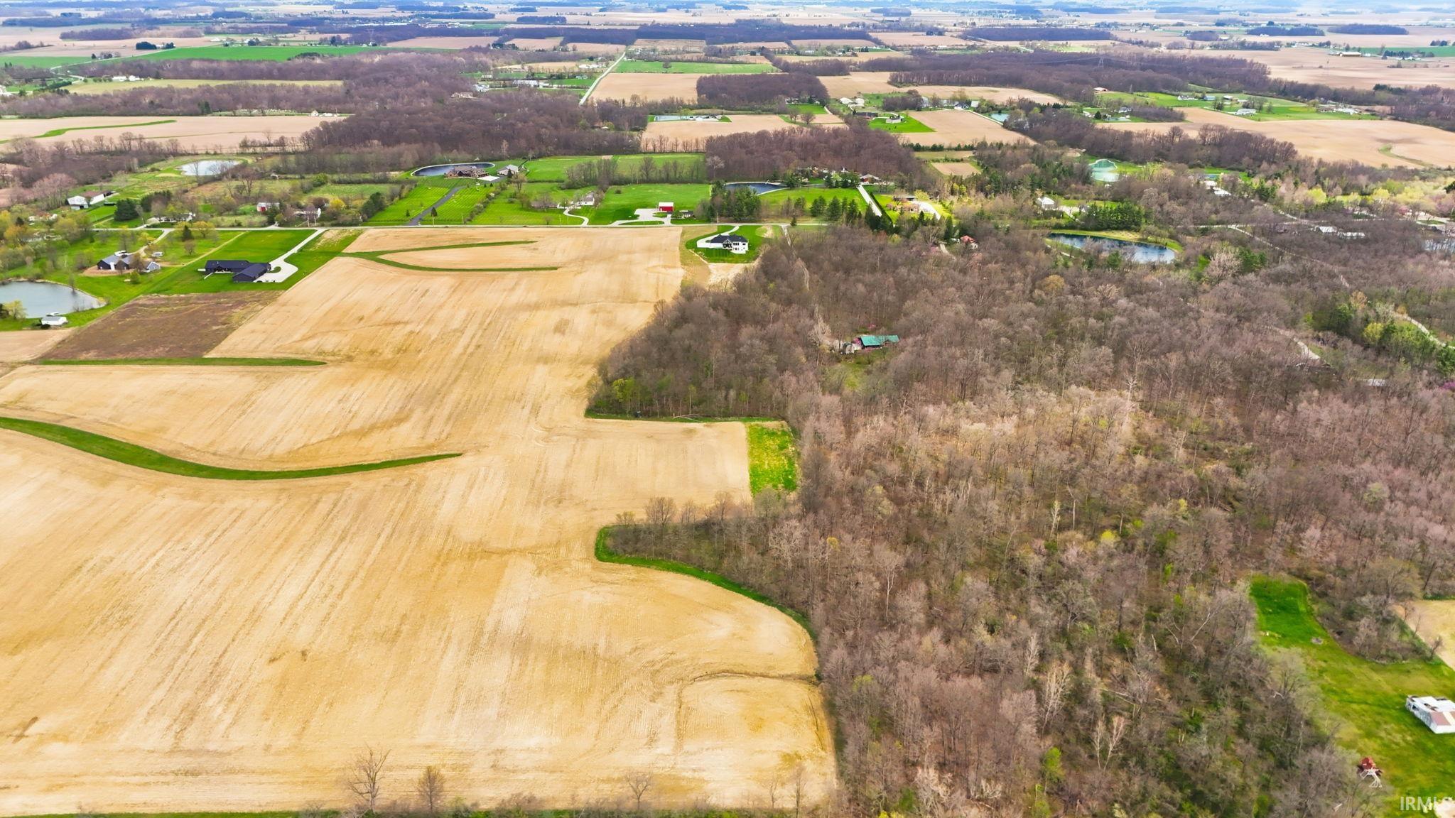 Aerial view of sparsely populated area