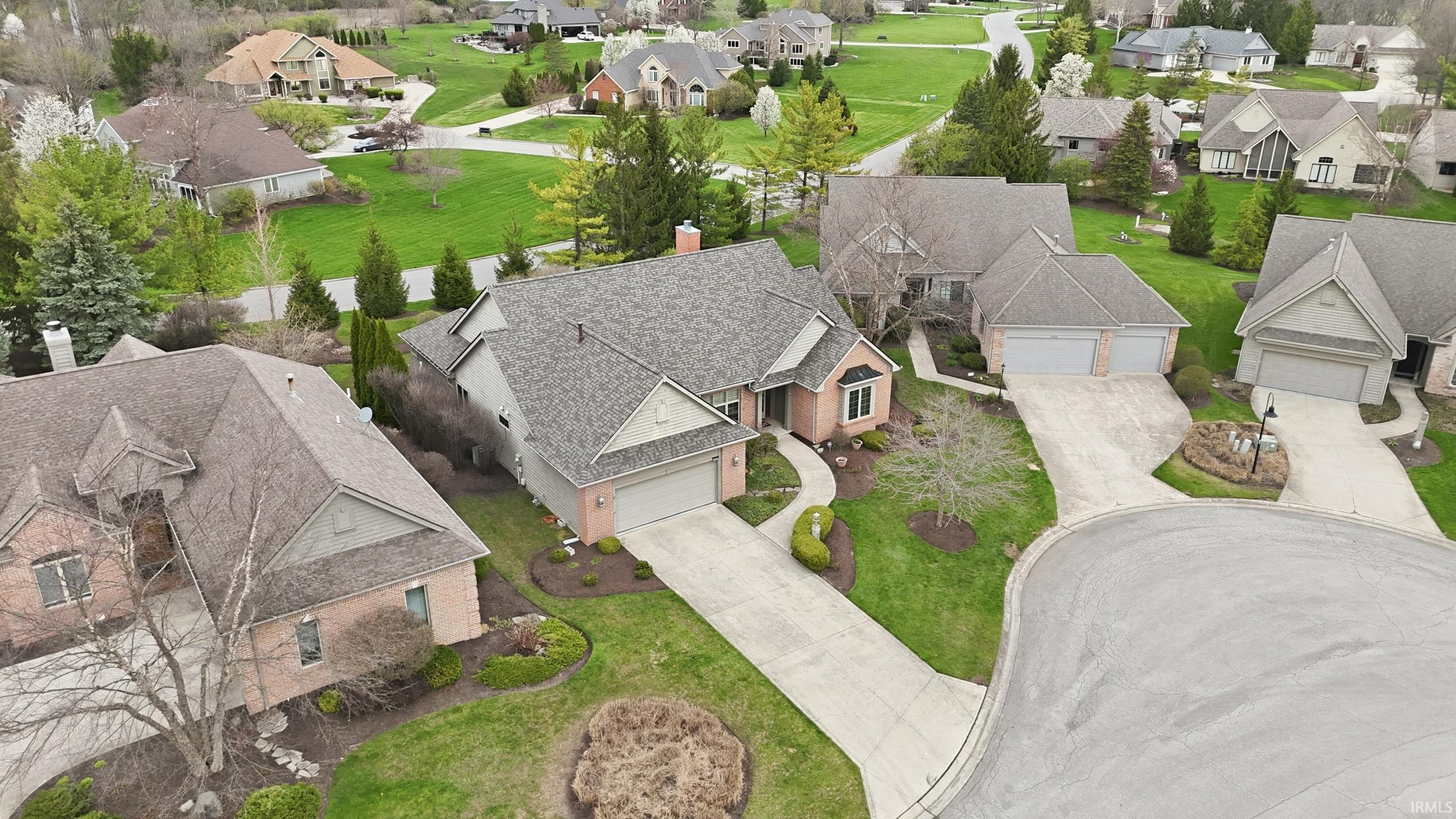 Aerial view of residential area