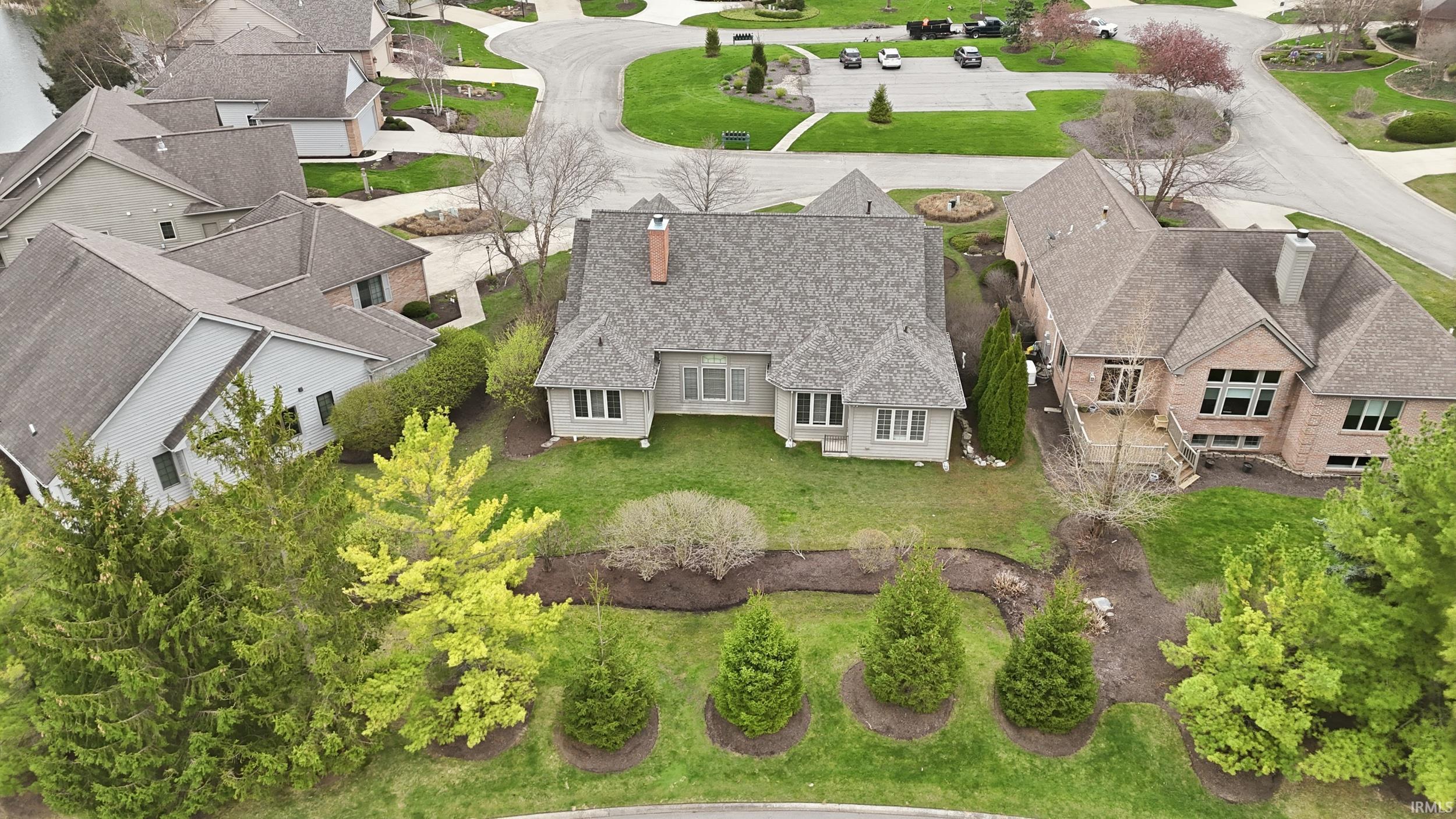Aerial view of residential area