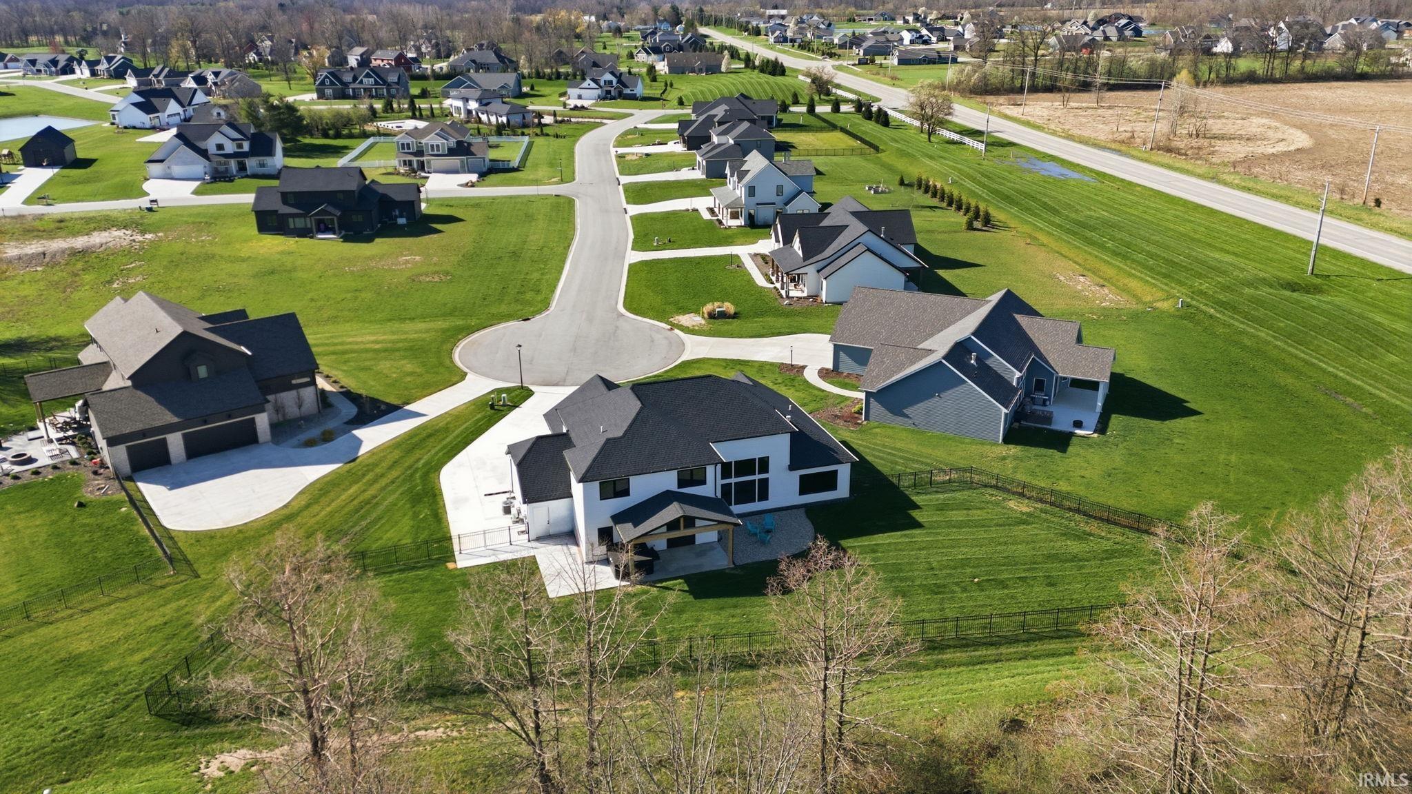 Aerial view of residential area