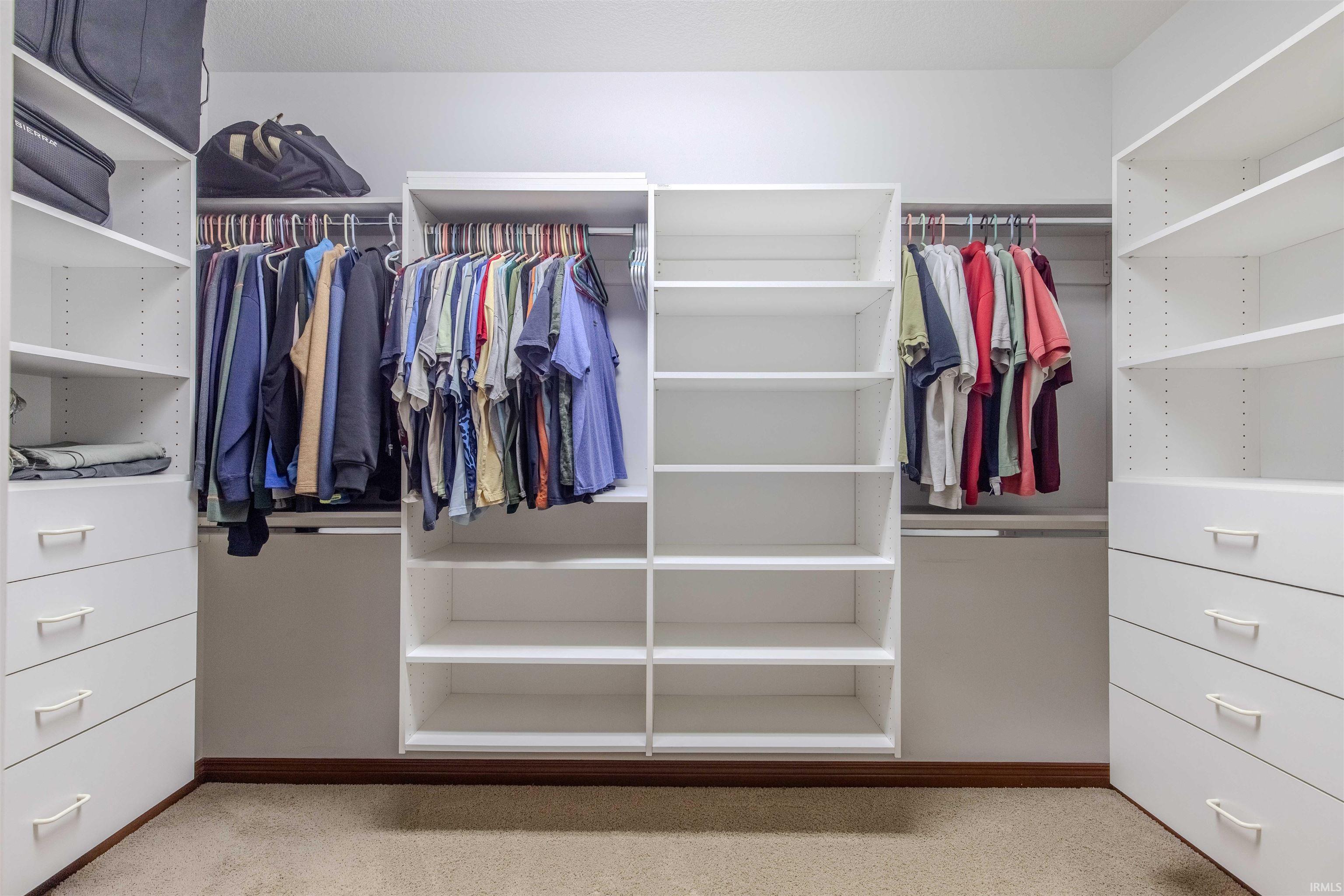 Walk in closet off of Master Bath.