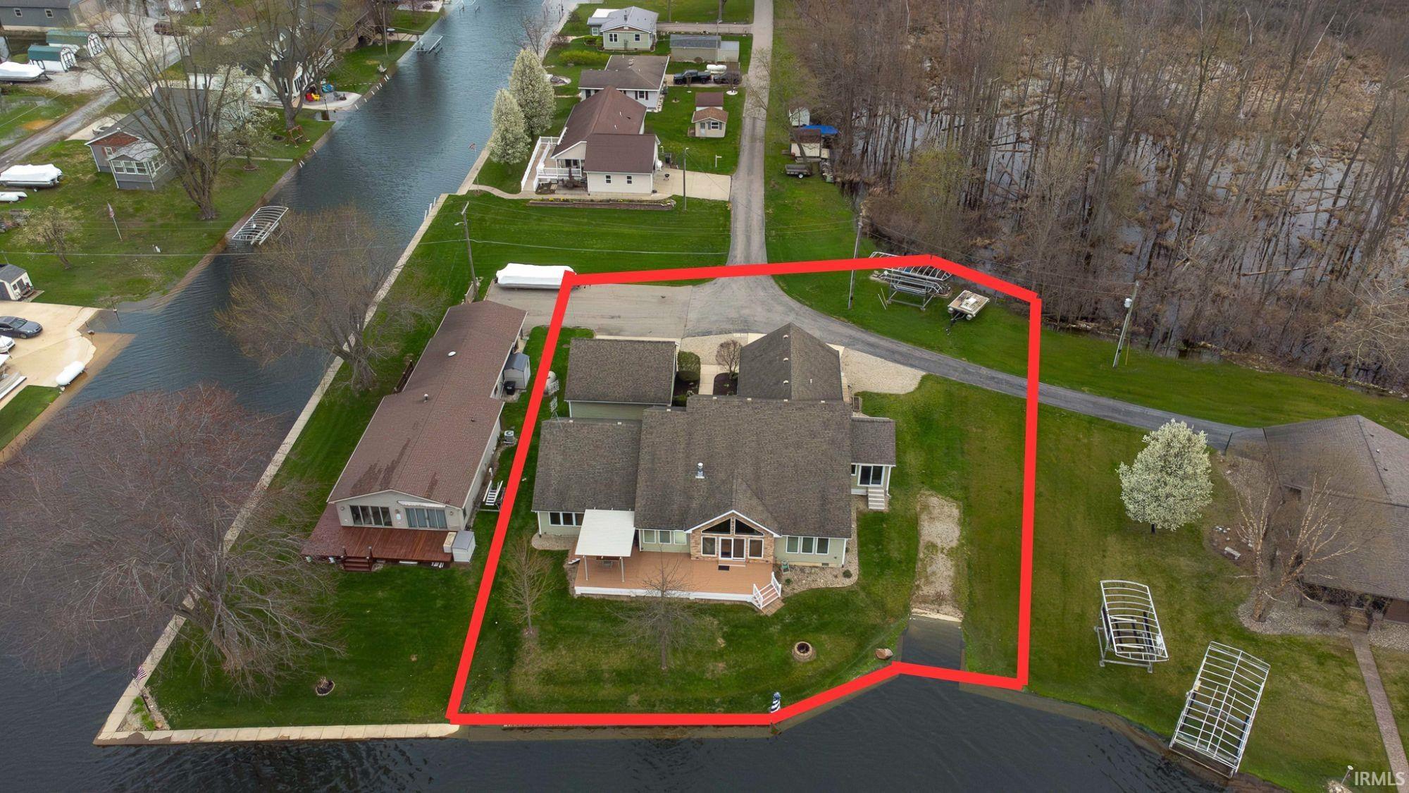 Aerial view showing close approximate of lot lines.