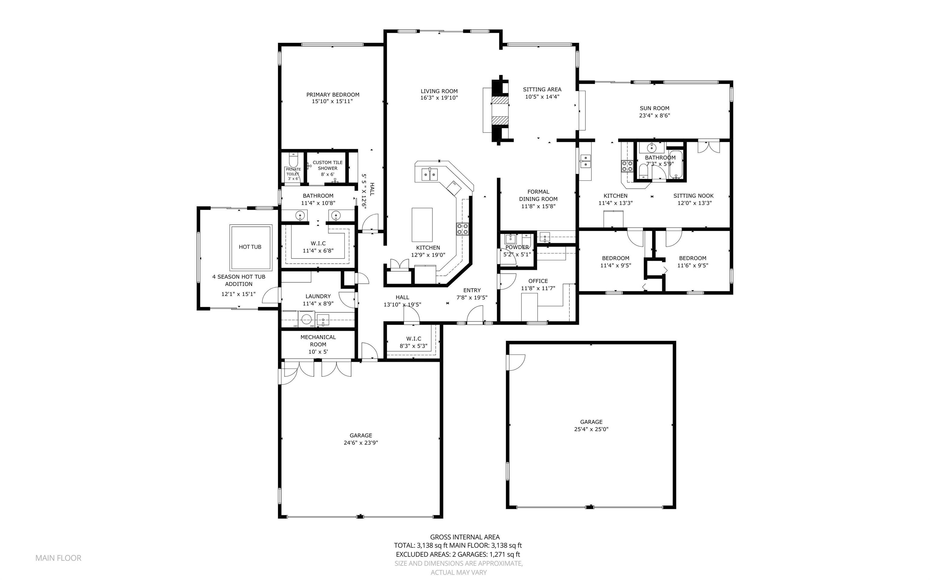 View of home floor plan, showing all areas.