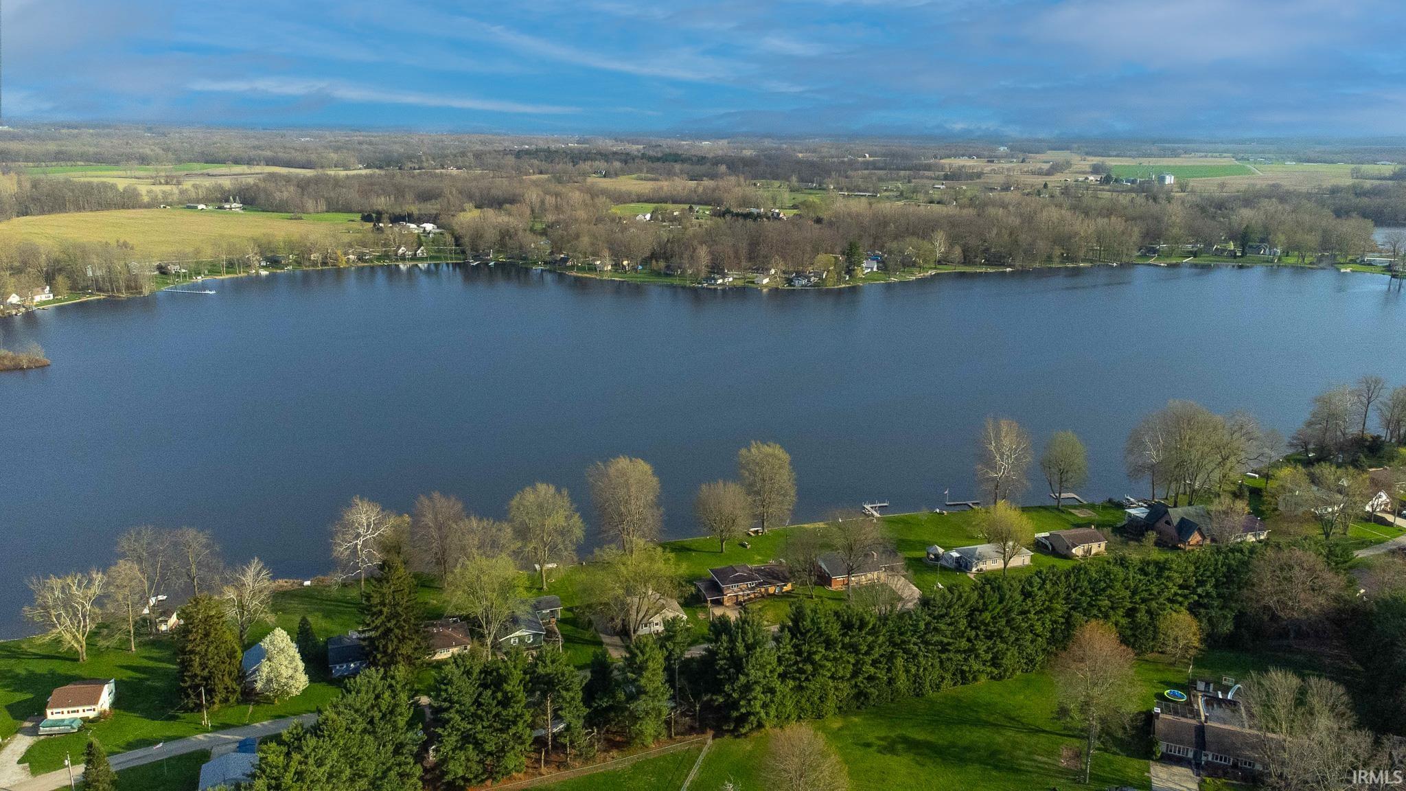 Bird's eye view of a nearby body of water