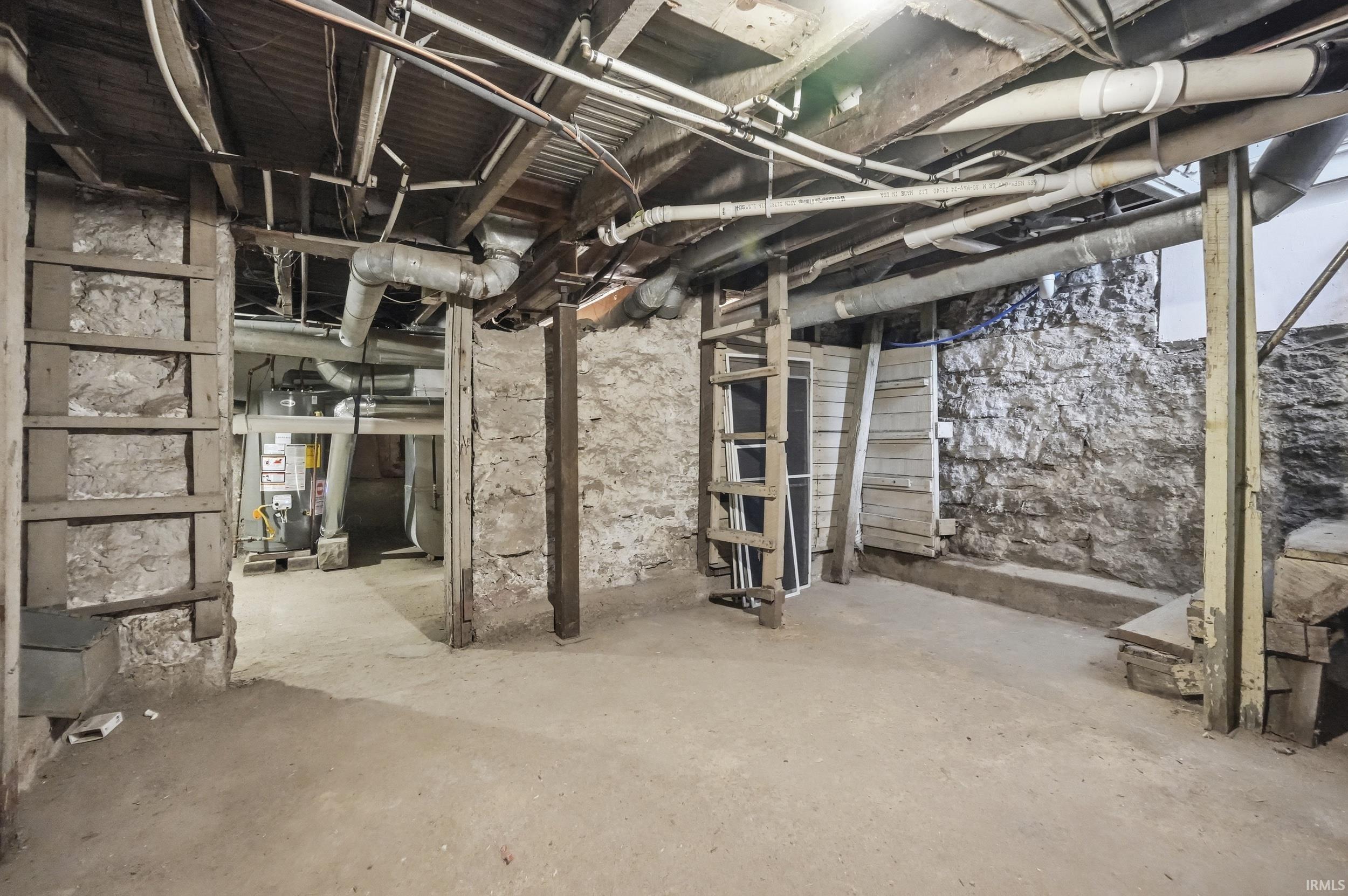 View of unfinished basement