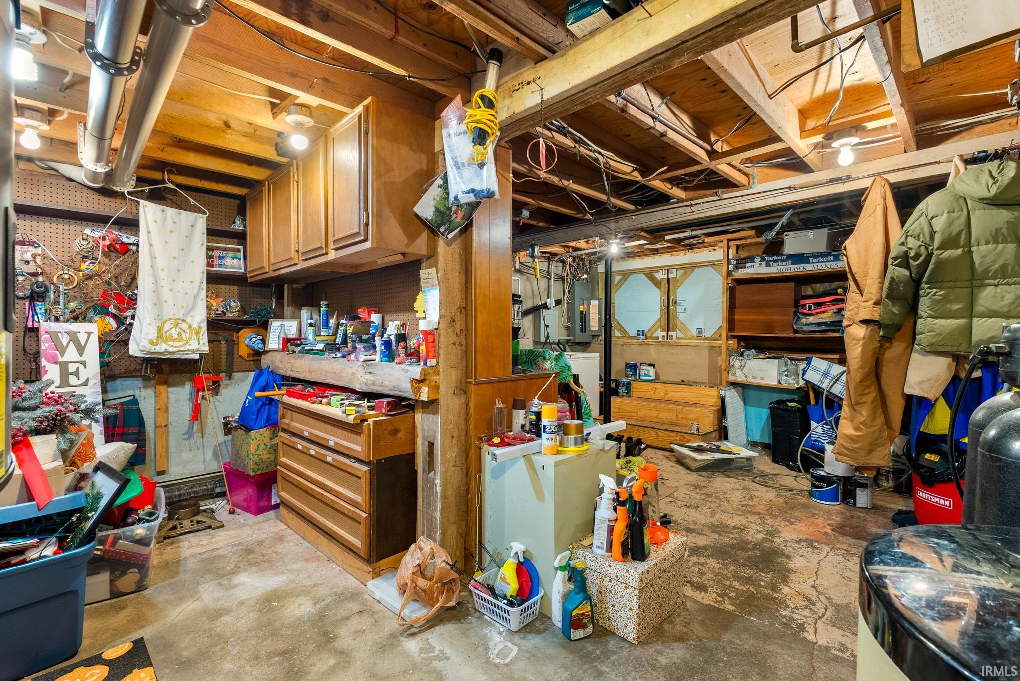 Unfinished below grade area with electric panel