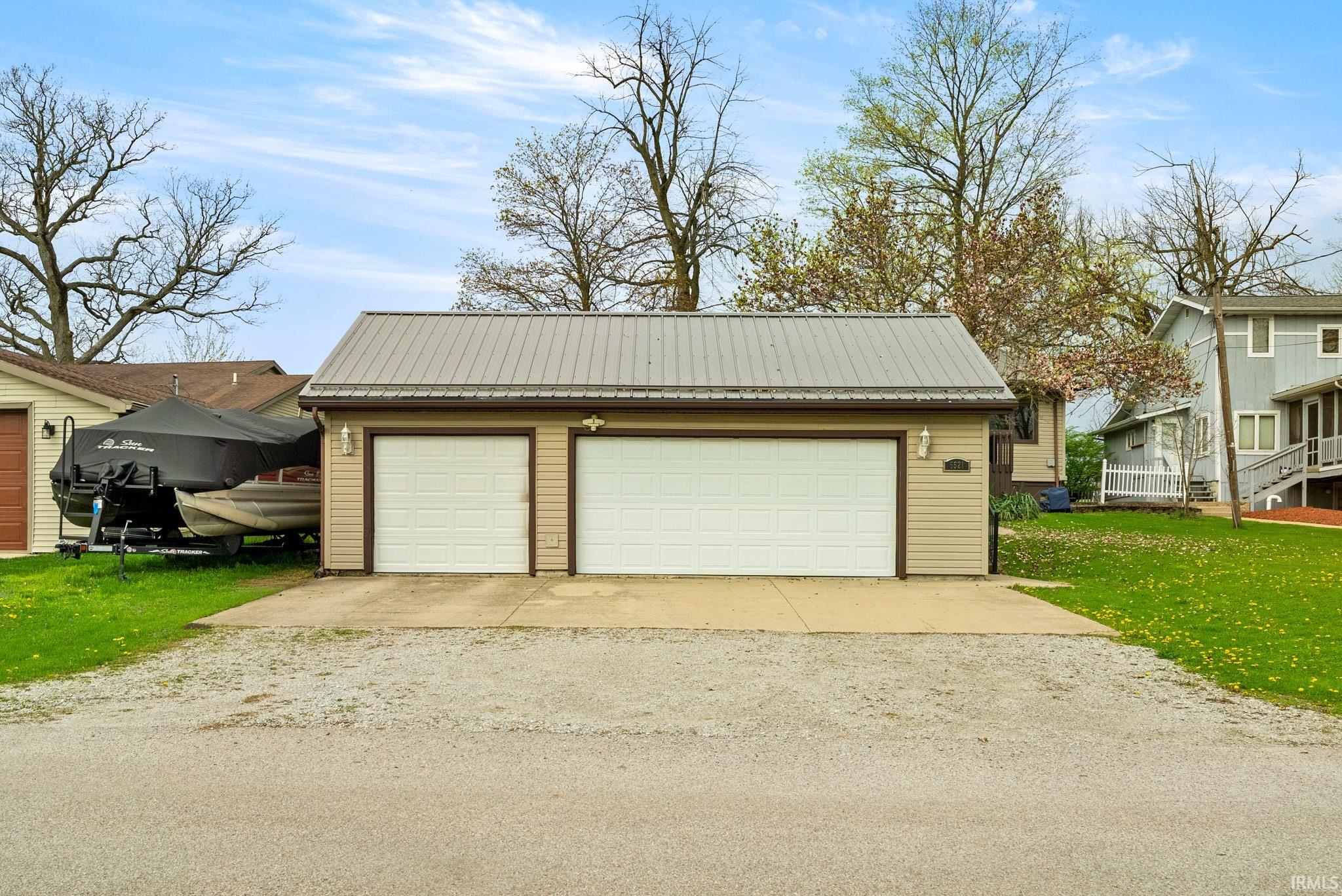 View of detached garage
