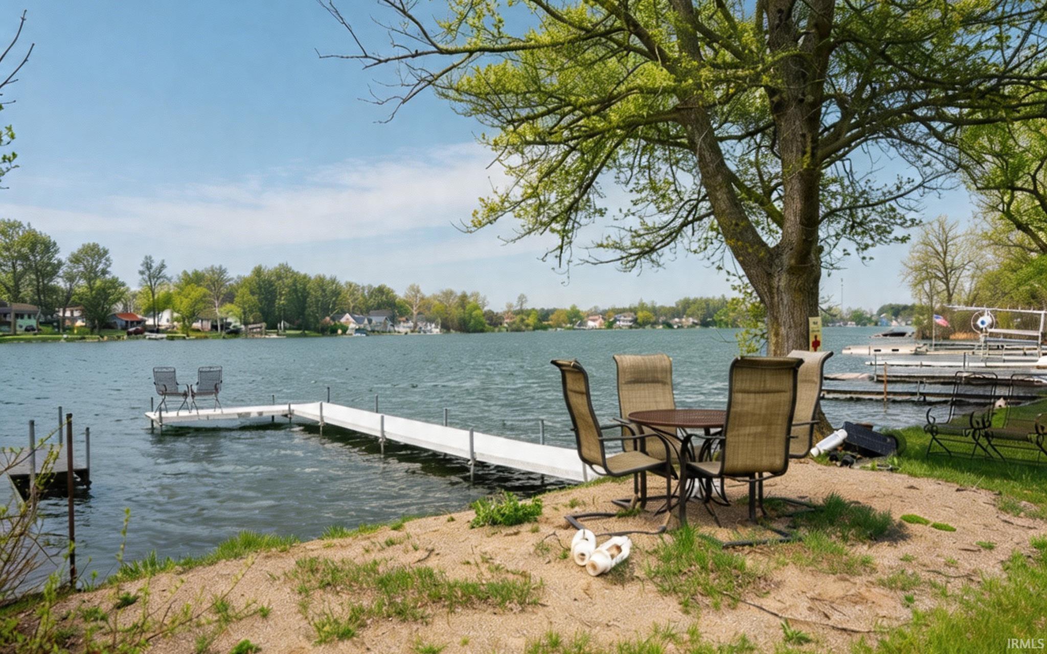 Dock with a water view