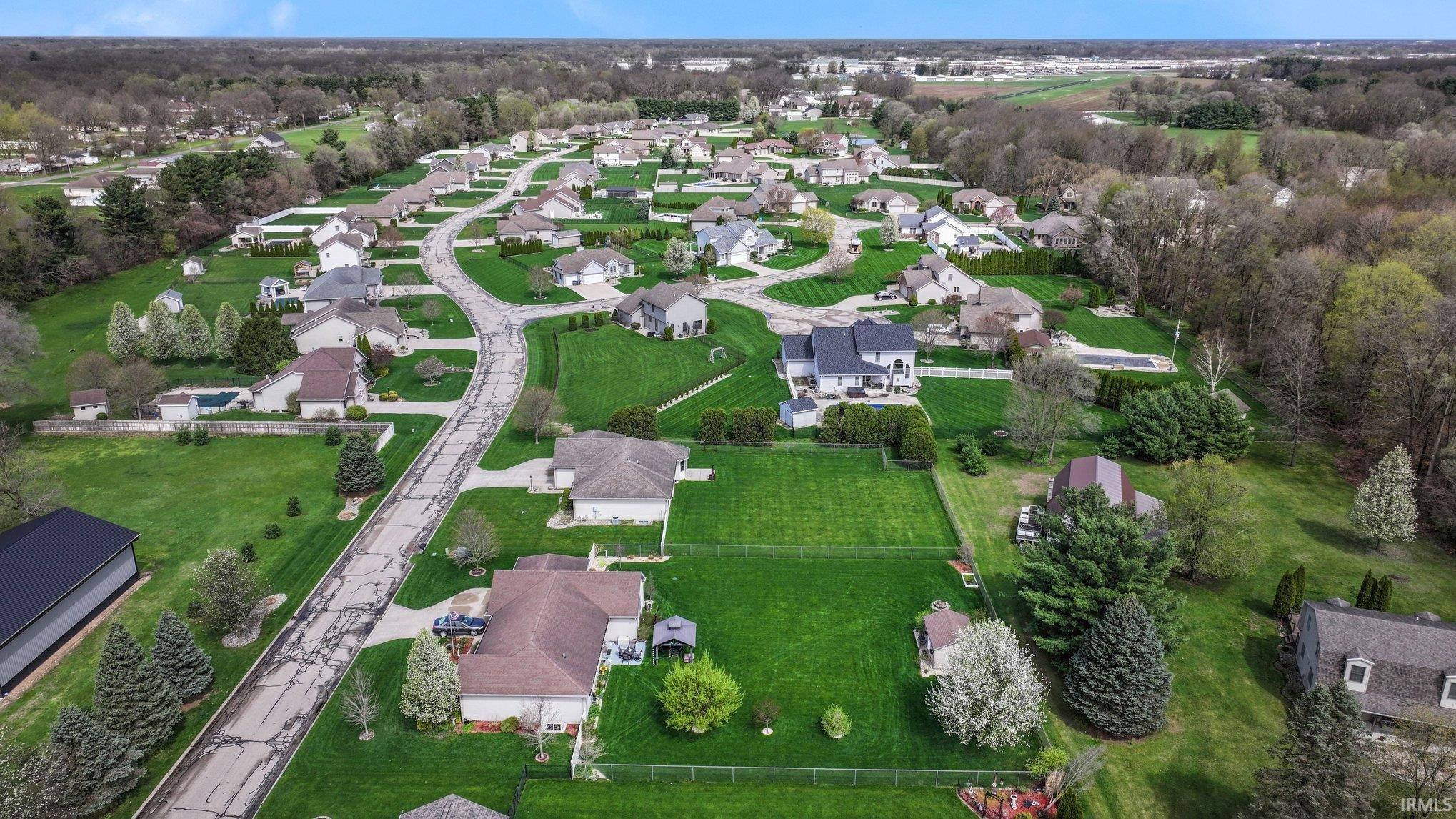 Aerial view of residential area