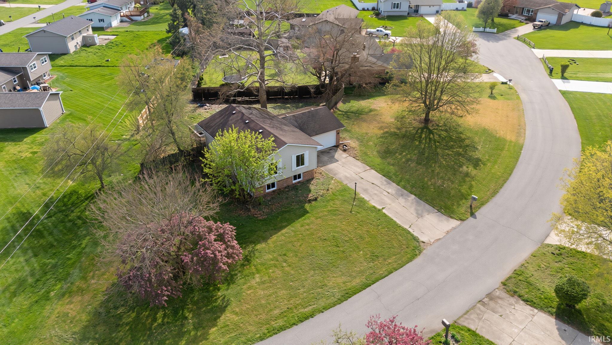 Aerial perspective of suburban area