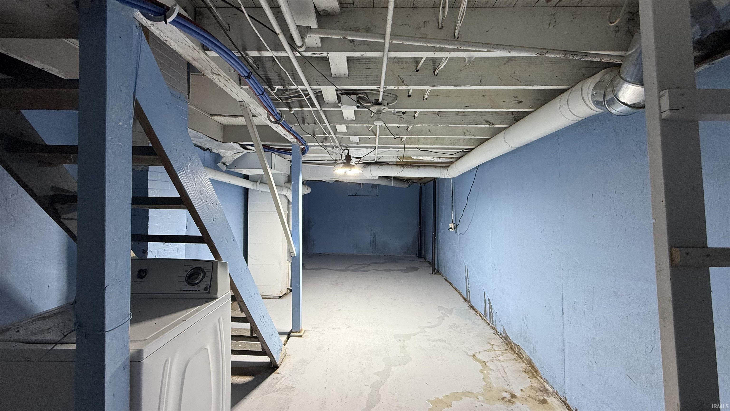 View of unfinished basement