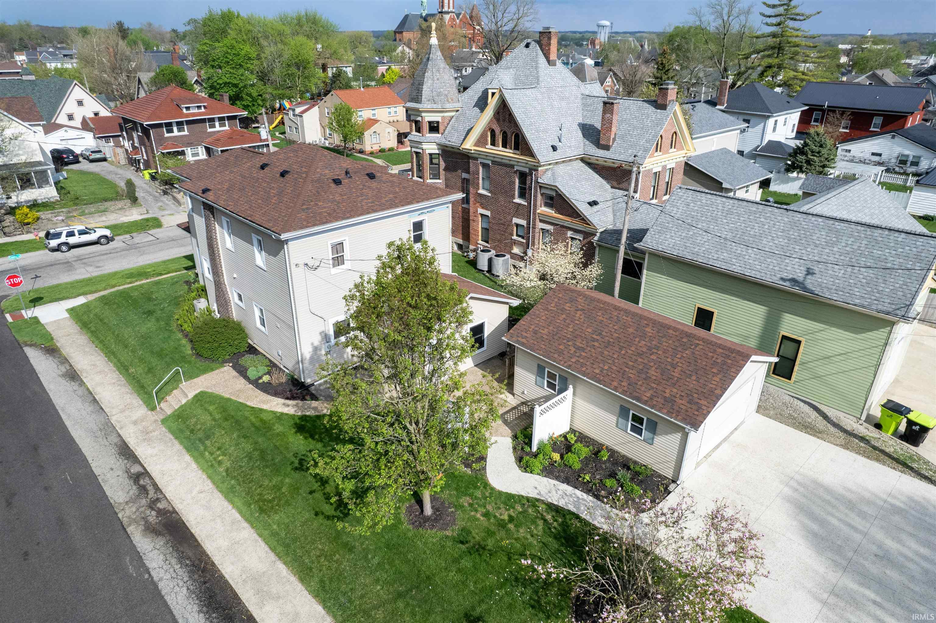 Aerial view of residential area