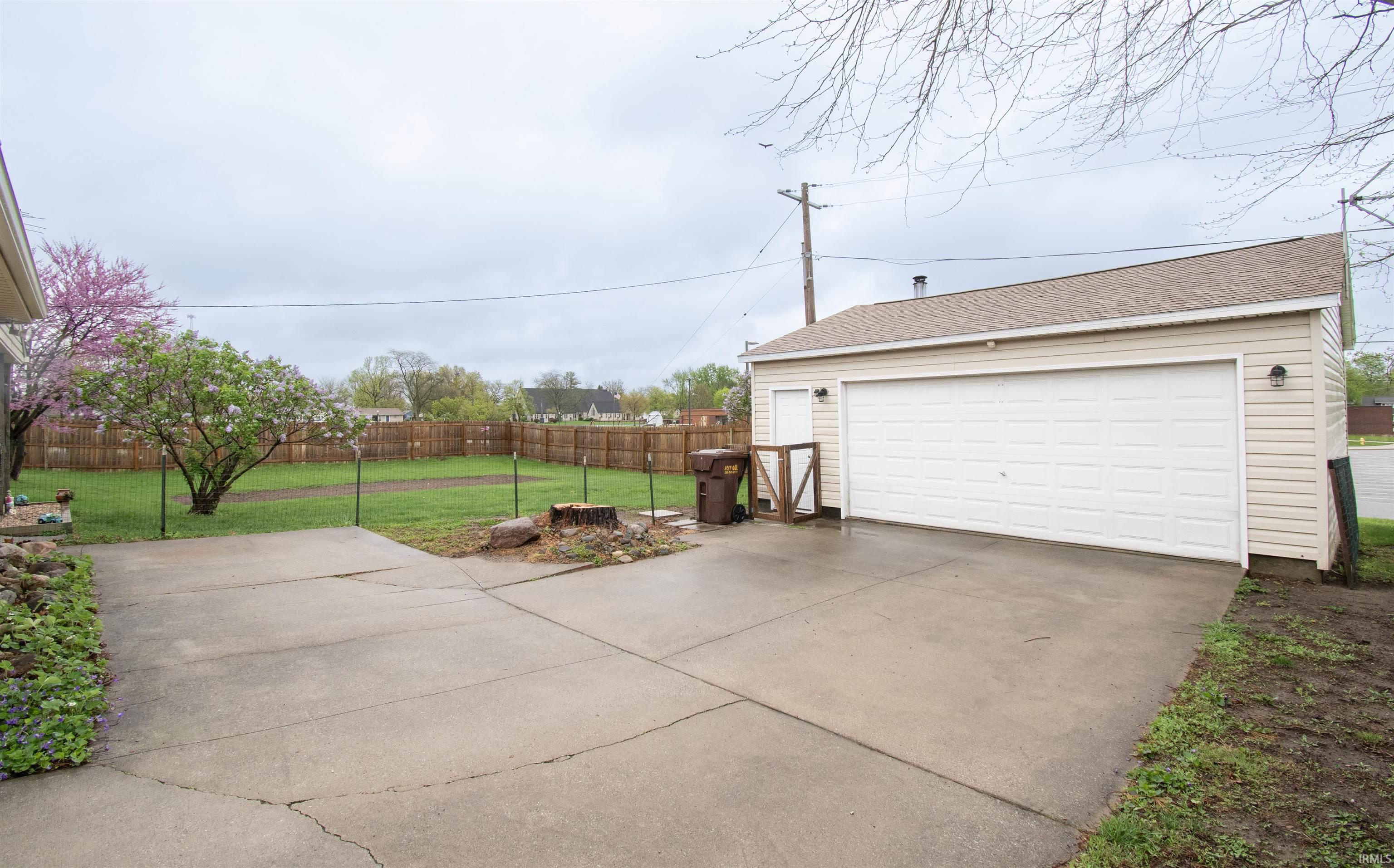 View of detached garage