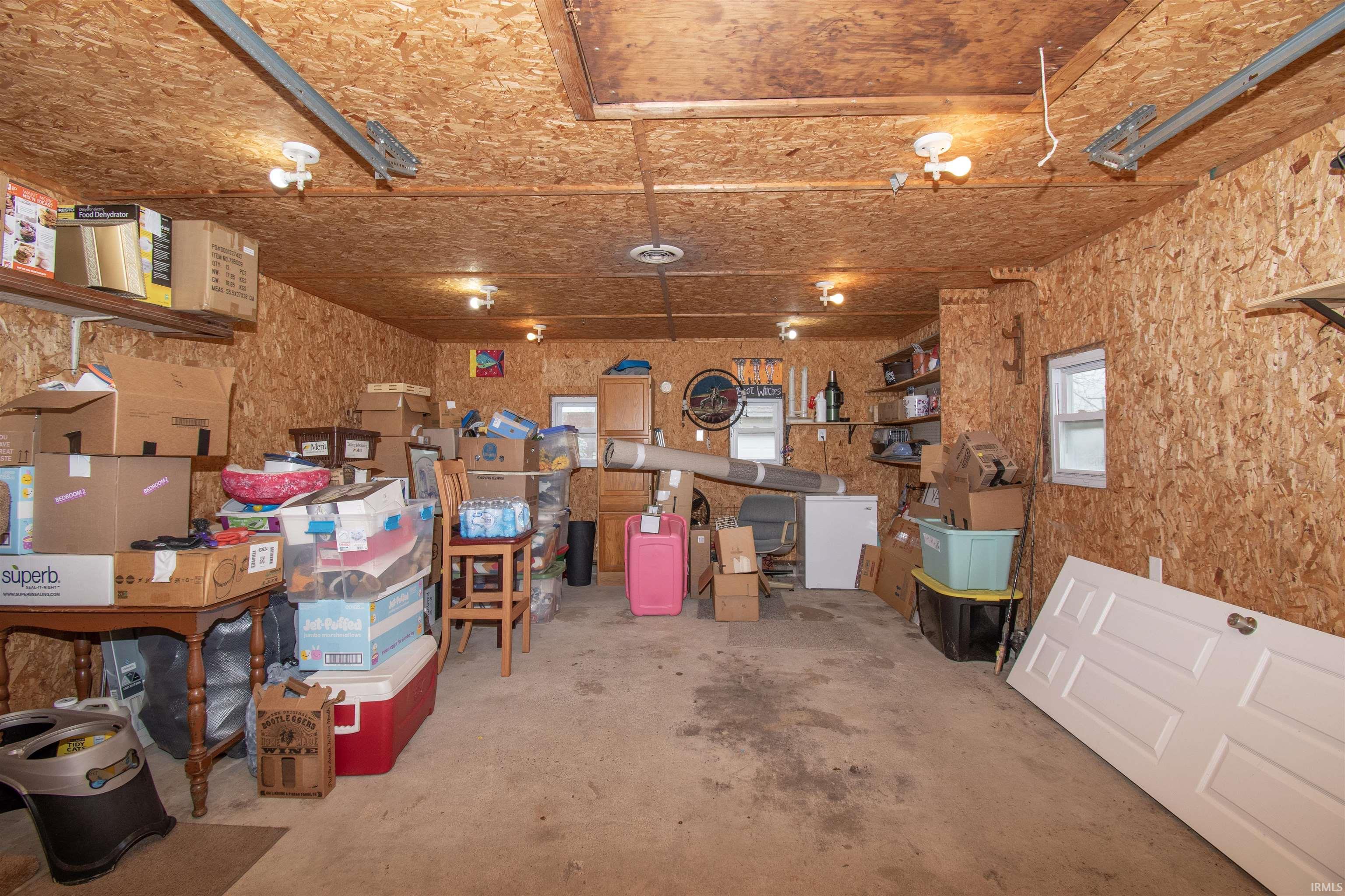 Storage room featuring a garage