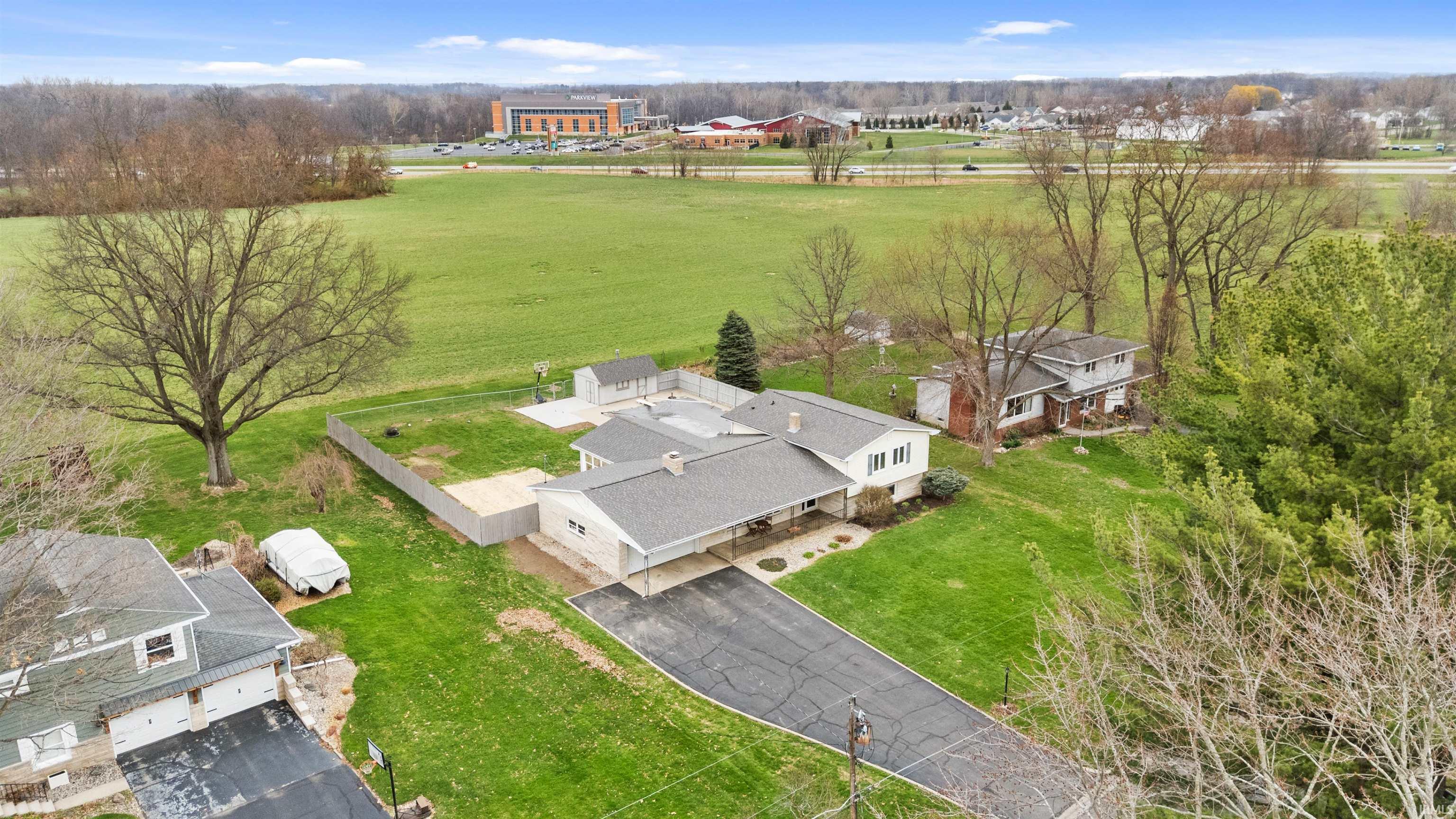 Aerial view of property and surrounding area