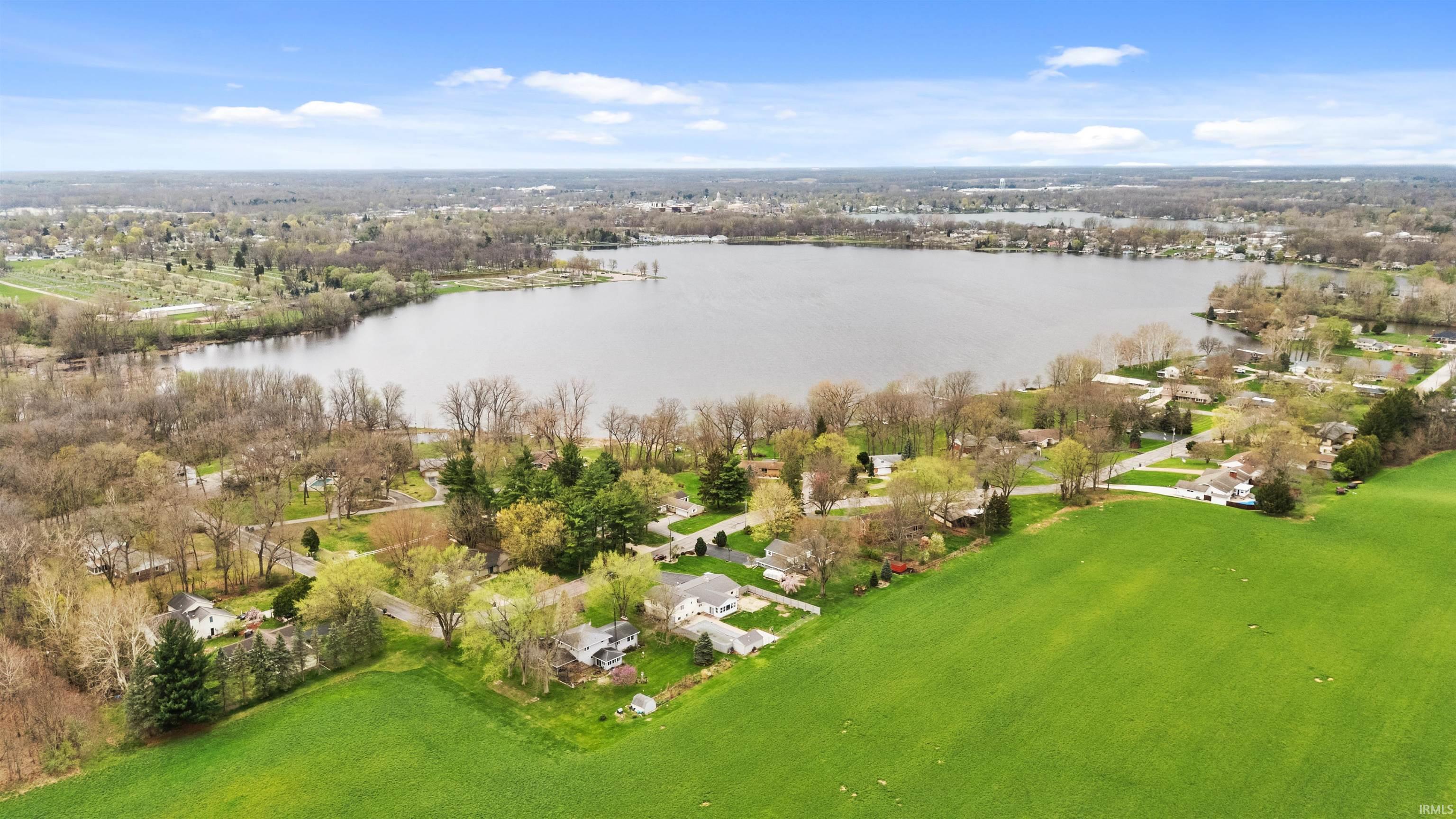 Drone / aerial view of a nearby body of water