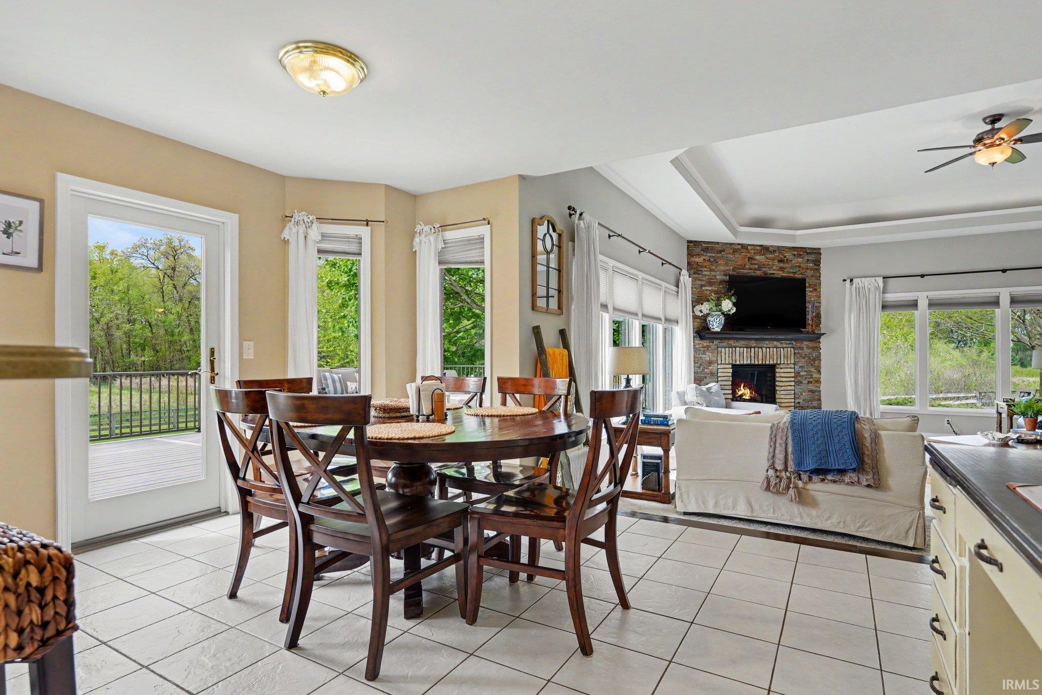 The kitchen table features great natural light