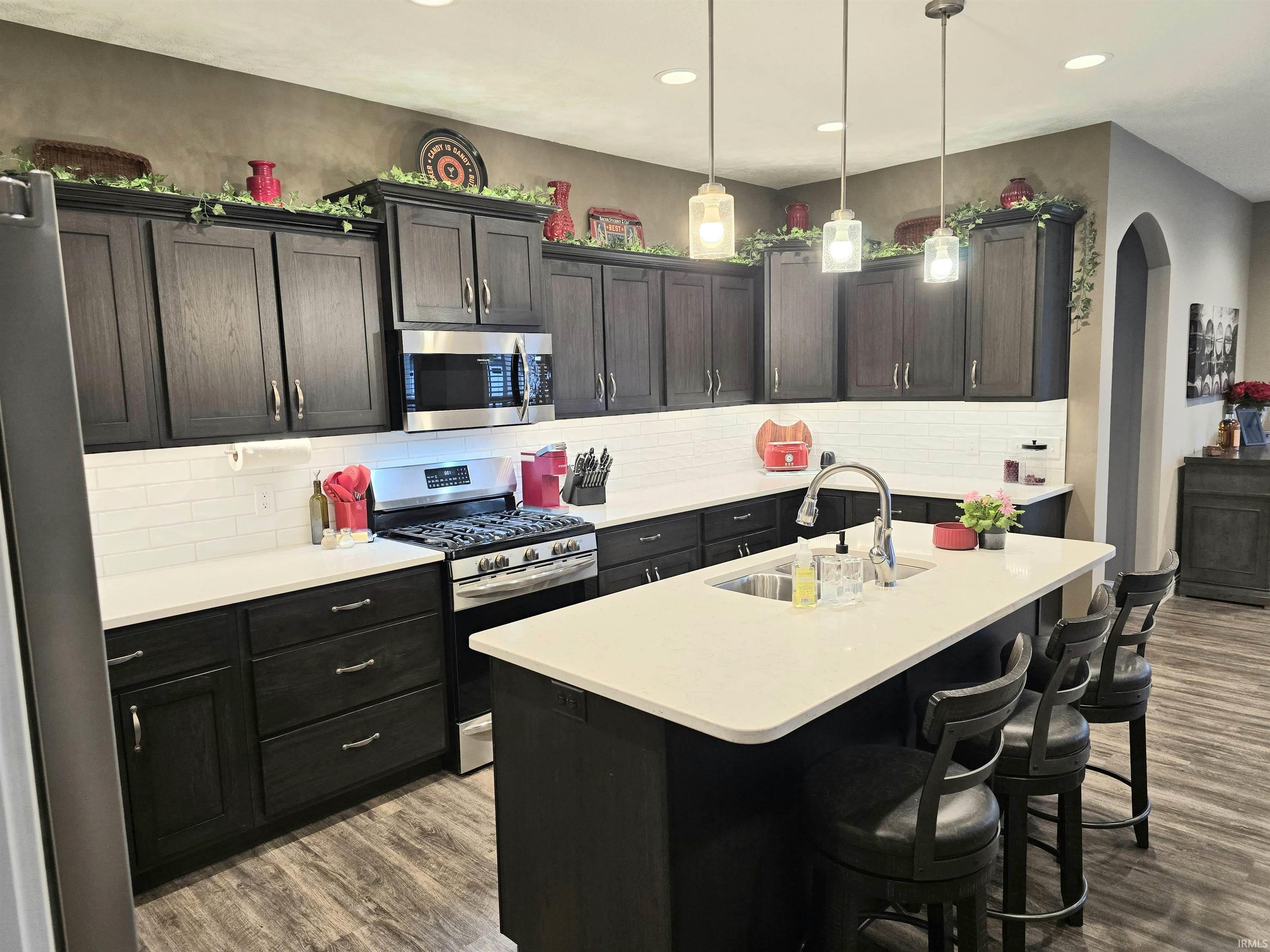 Large Kitchen with plenty of storage and a beautiful Island.