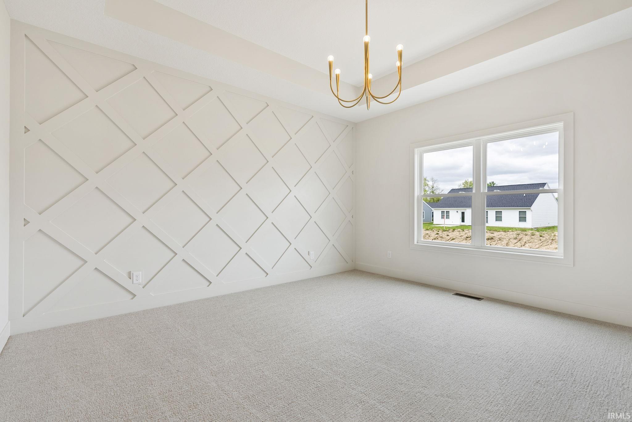 Accent wall featuring geometric paneling