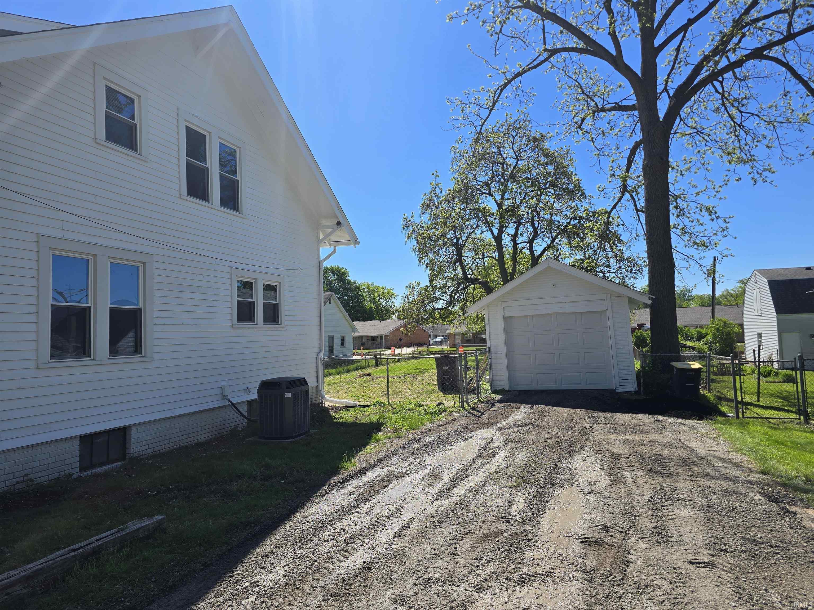 Detached garage with a single bay door