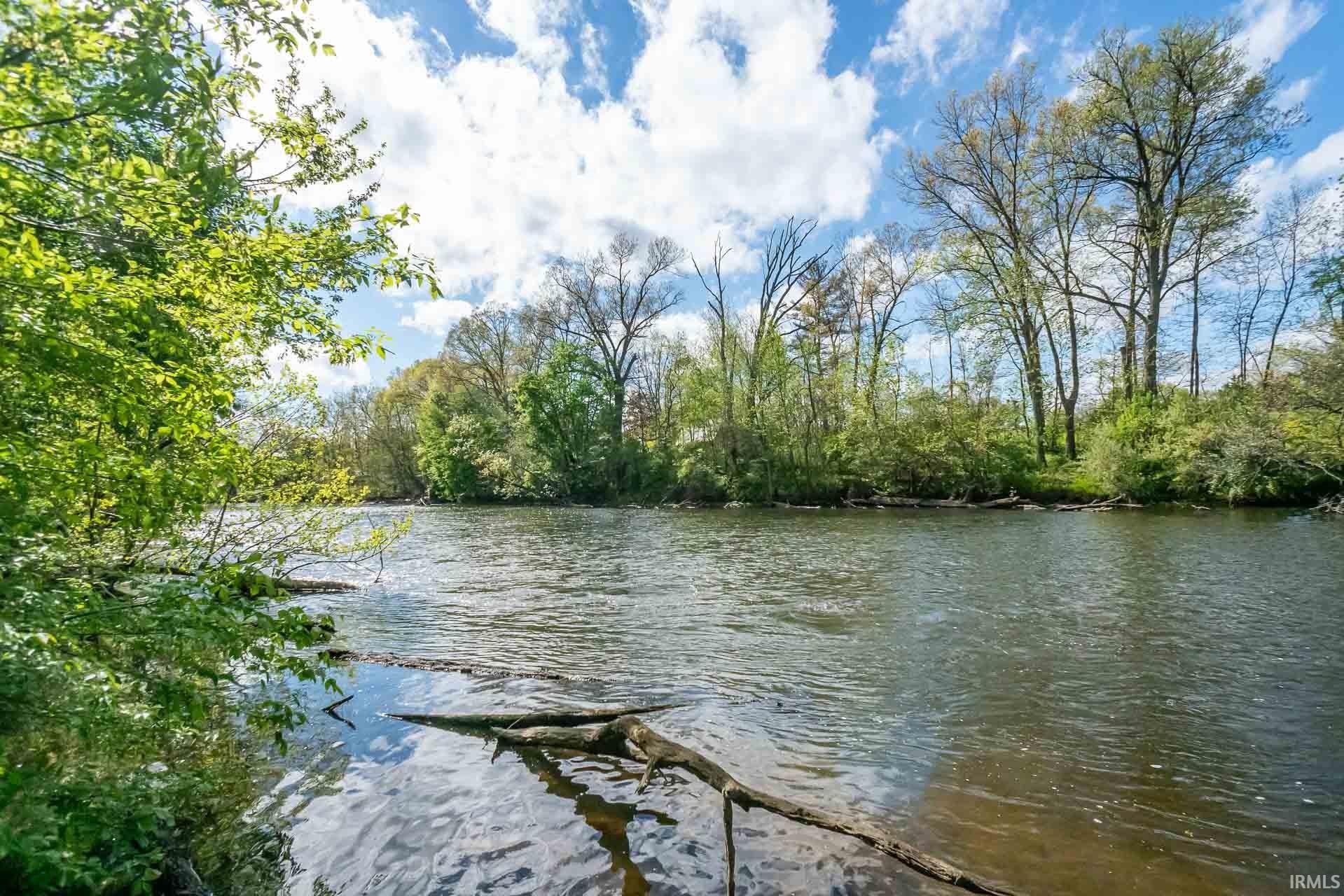 Riverfront property featuring mature trees and lush riparian vegetation