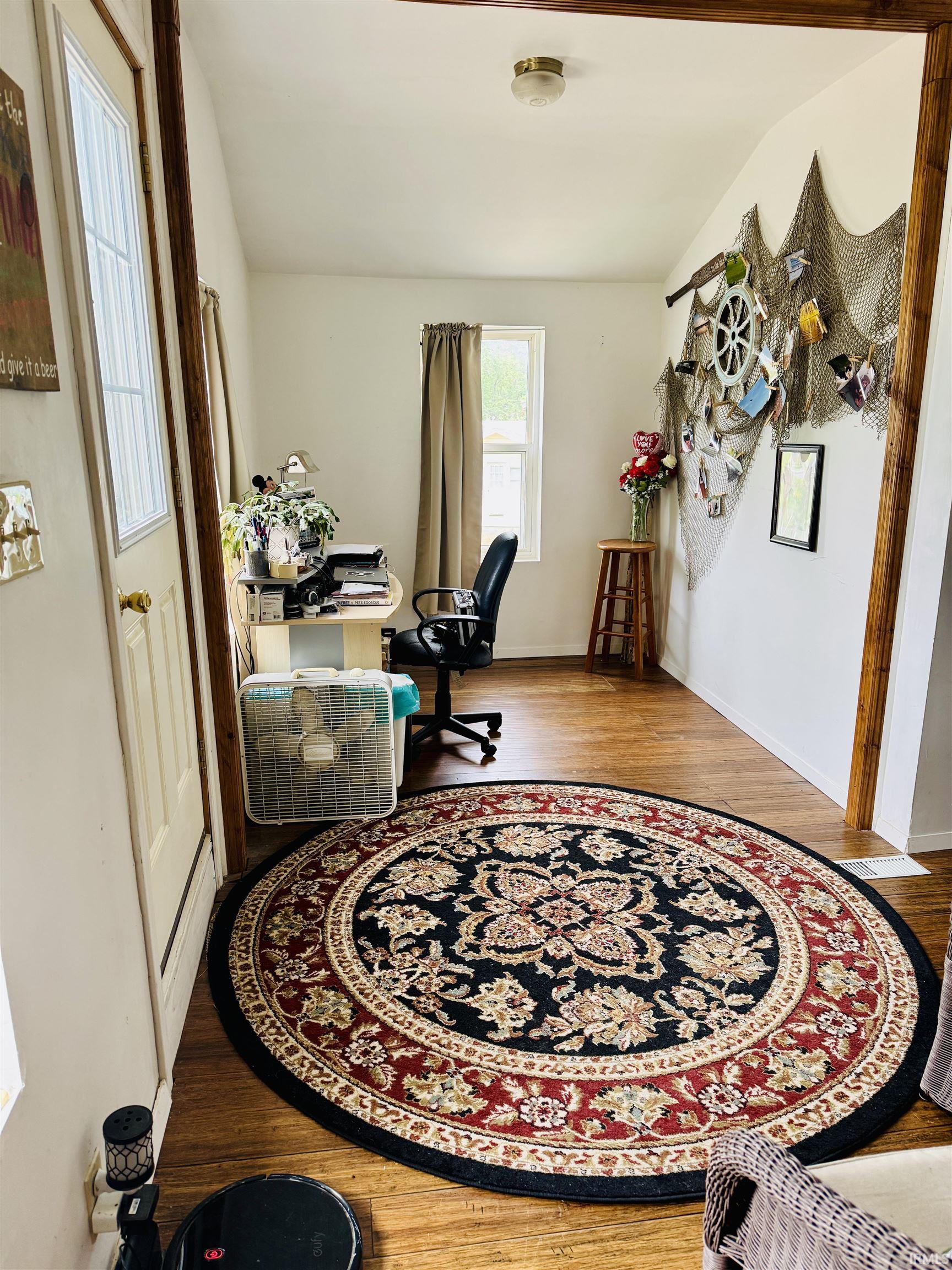 Wood-finish flooring throughout