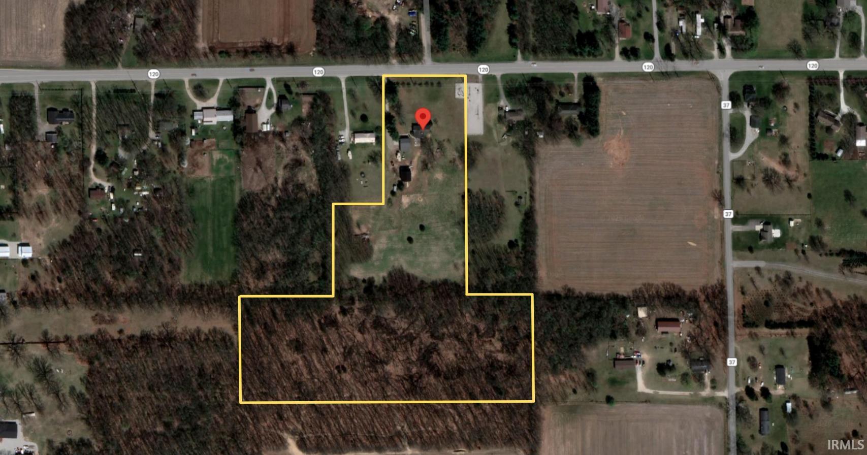 Aerial Map. Depicting the boundaries of the property and its surrounding environment
