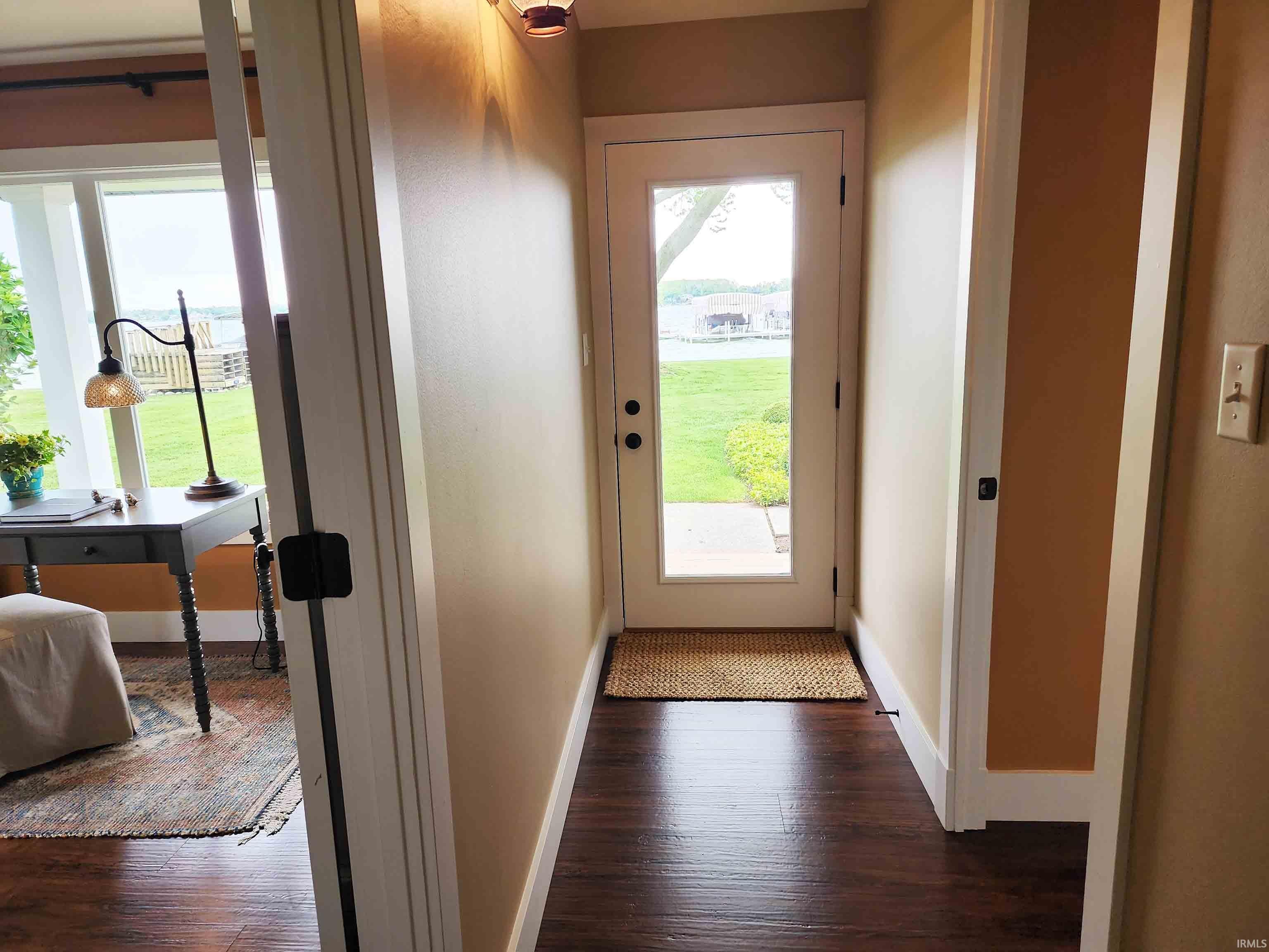 Hallway toward second lake door.