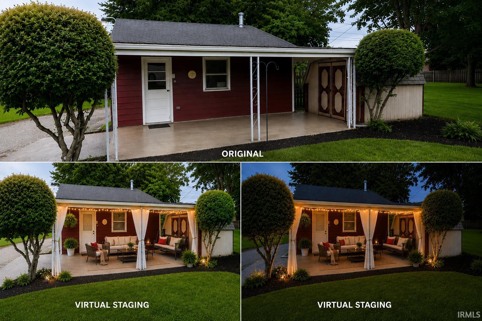 Property Marketing Image. Illustrating the application of virtual staging techniques to an exterior space