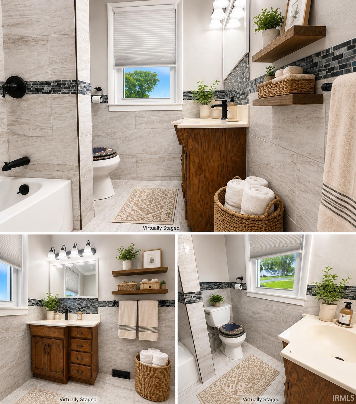 Property Image. Remolded Bathroom Presenting a bathroom space within the property, Displaying original and virtually staged interior images of the property