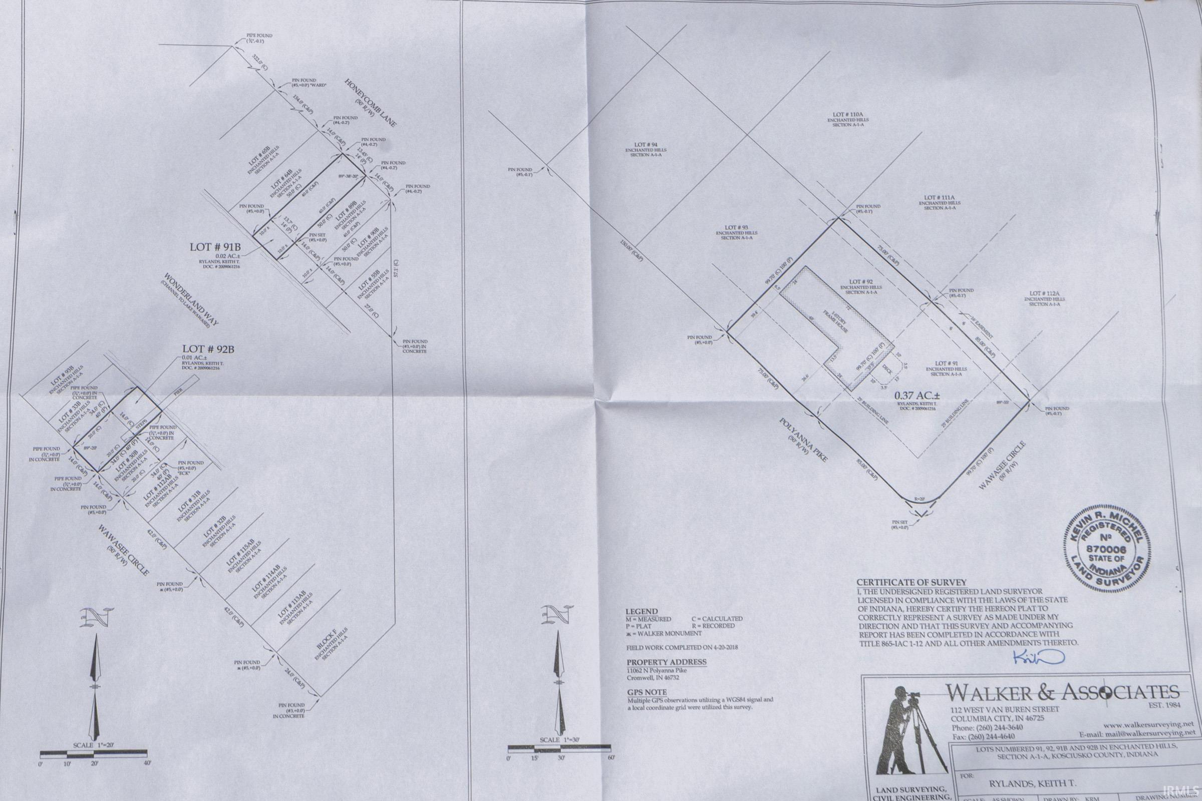 Certificate of Survey. Illustrating property boundaries and lot divisions
