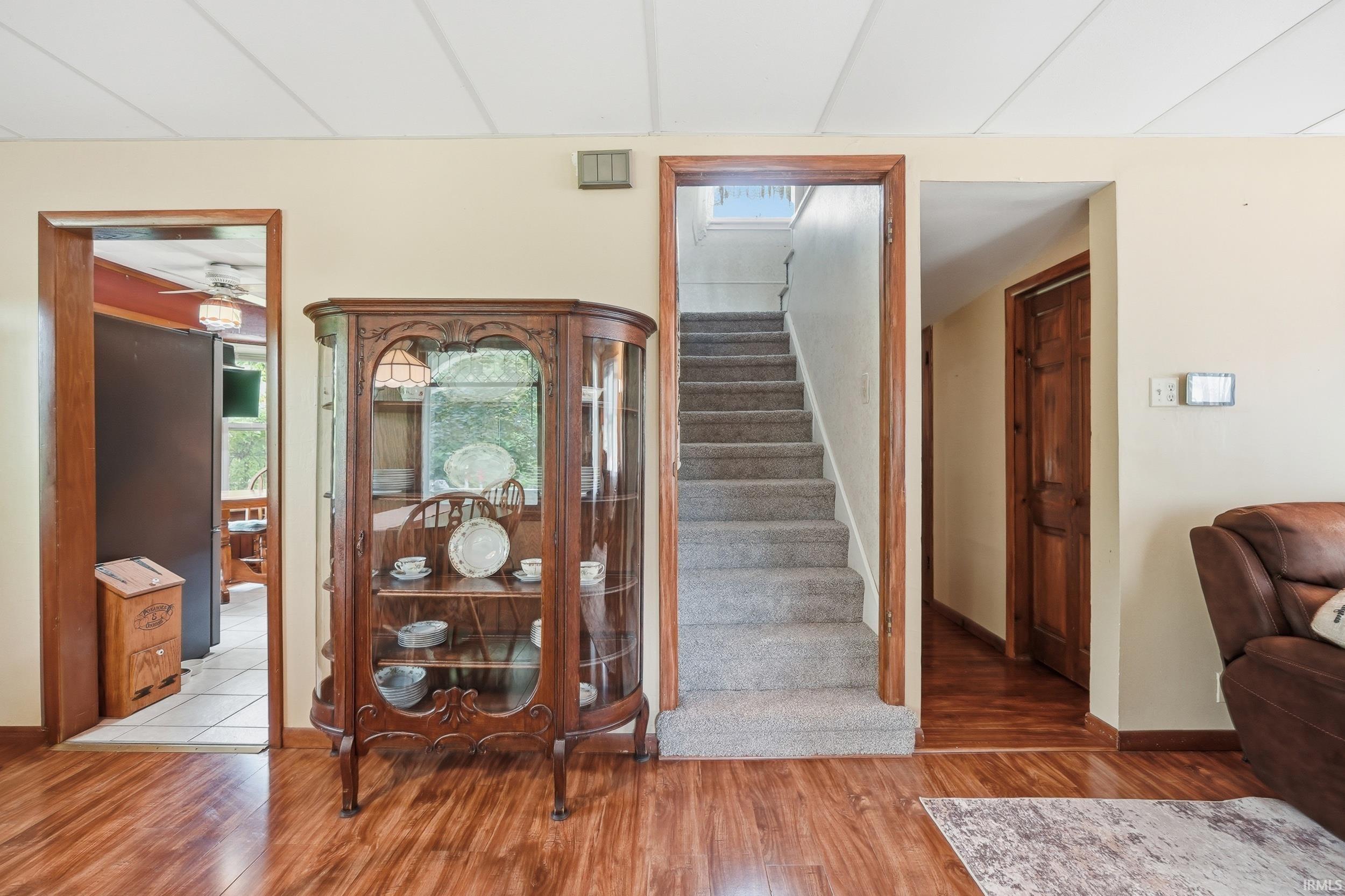 Wood-finish flooring throughout the main level