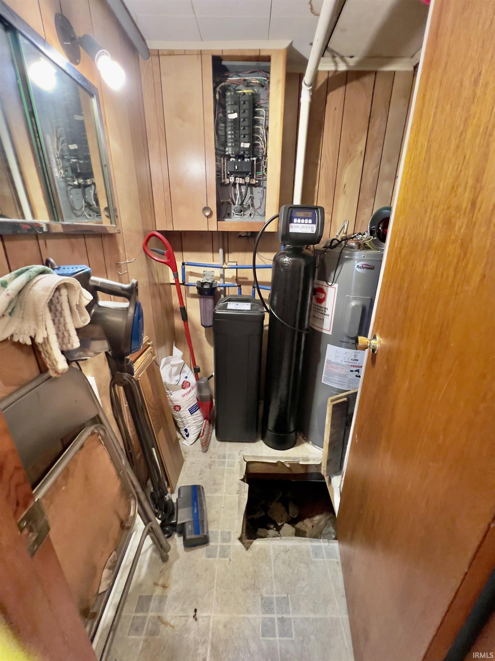1 year old Rabb water softener, crawl space access.