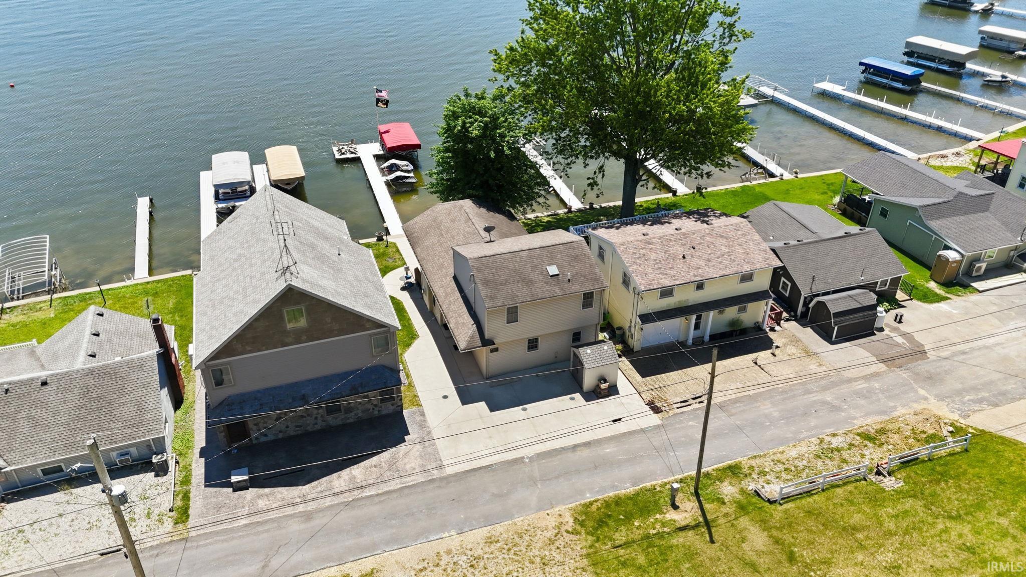 Waterfront property featuring multiple boat docks