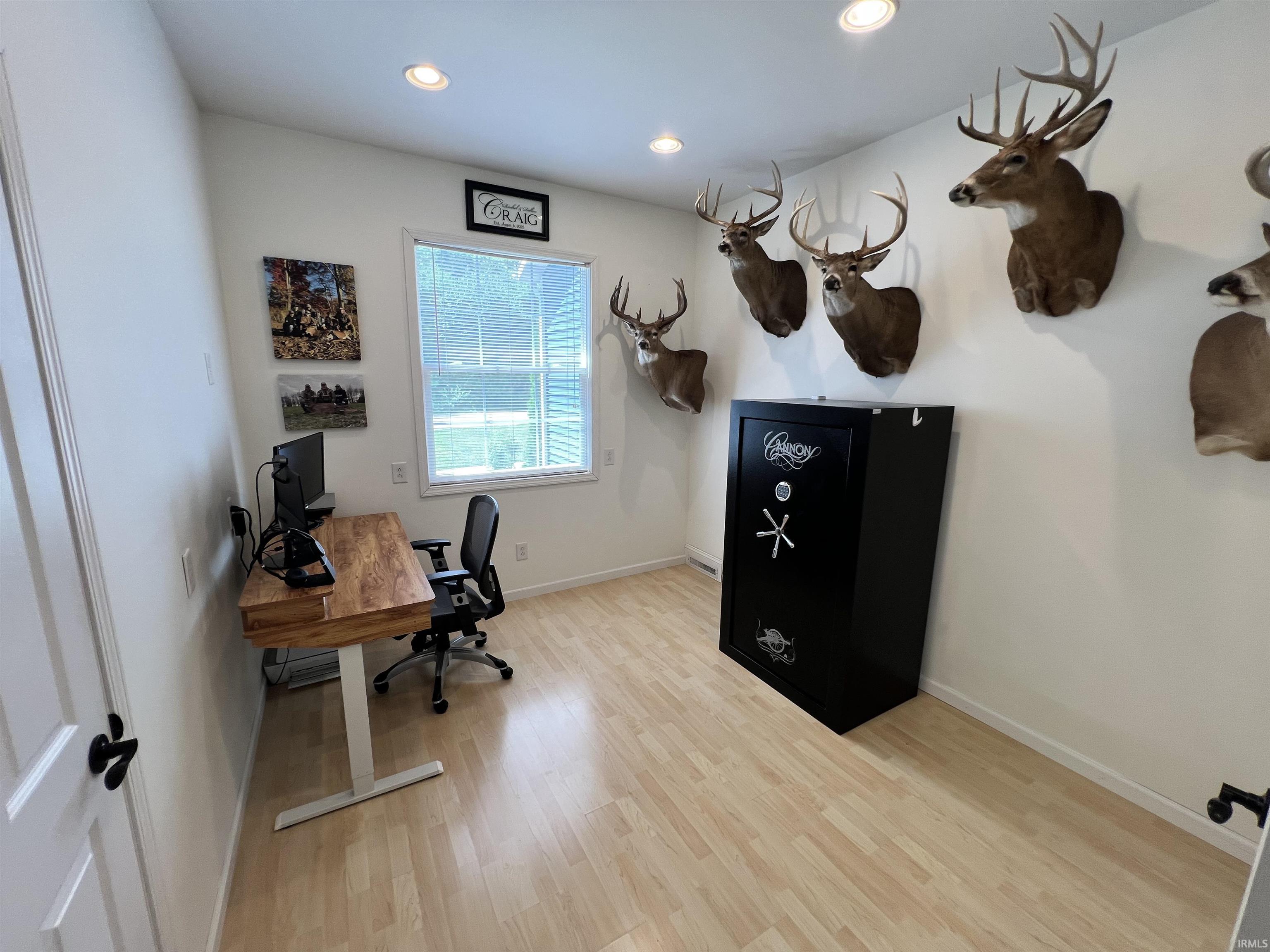 Bright room with light wood-finish flooring