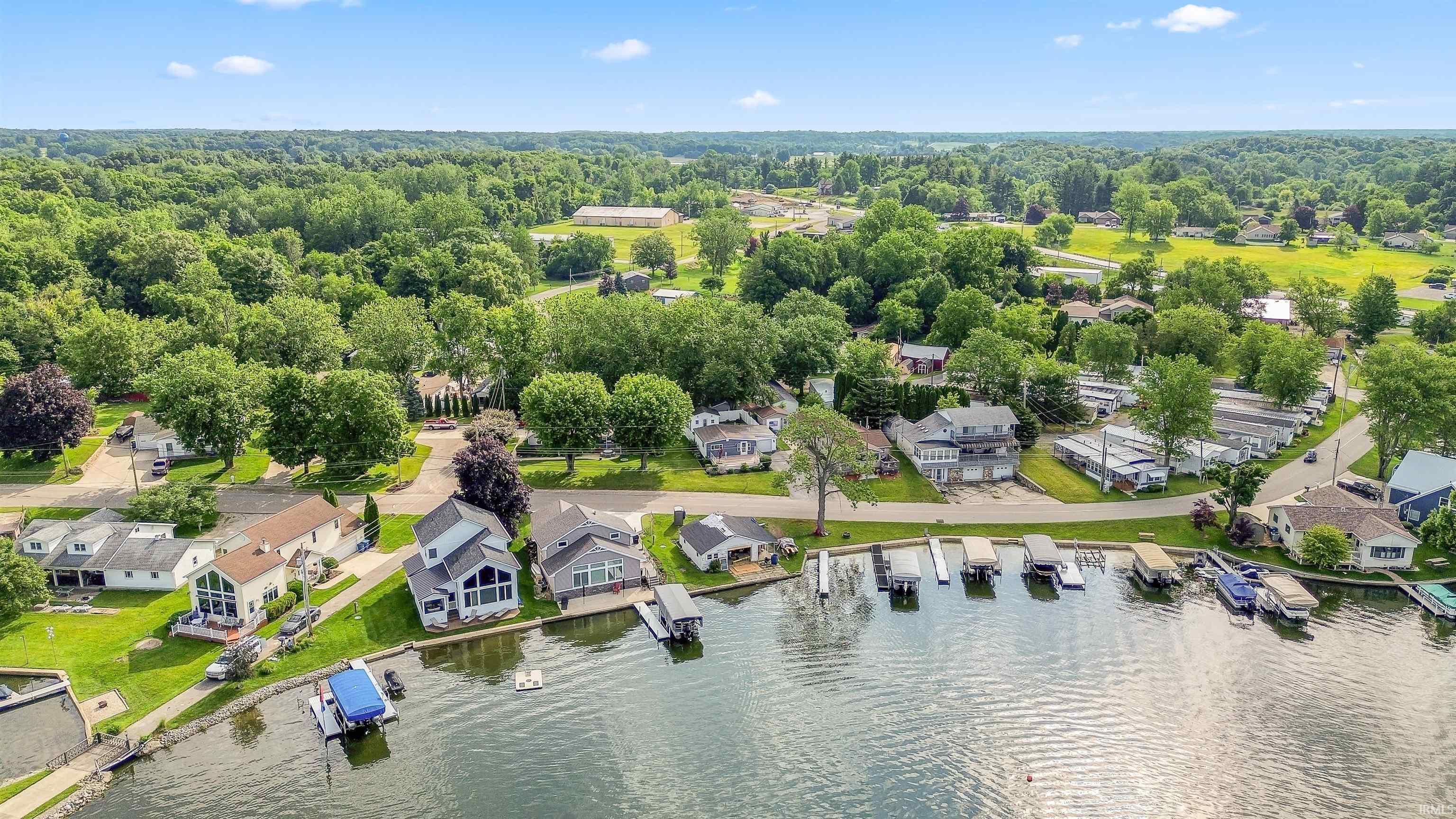 Waterfront properties featuring private boat docks and direct lake access