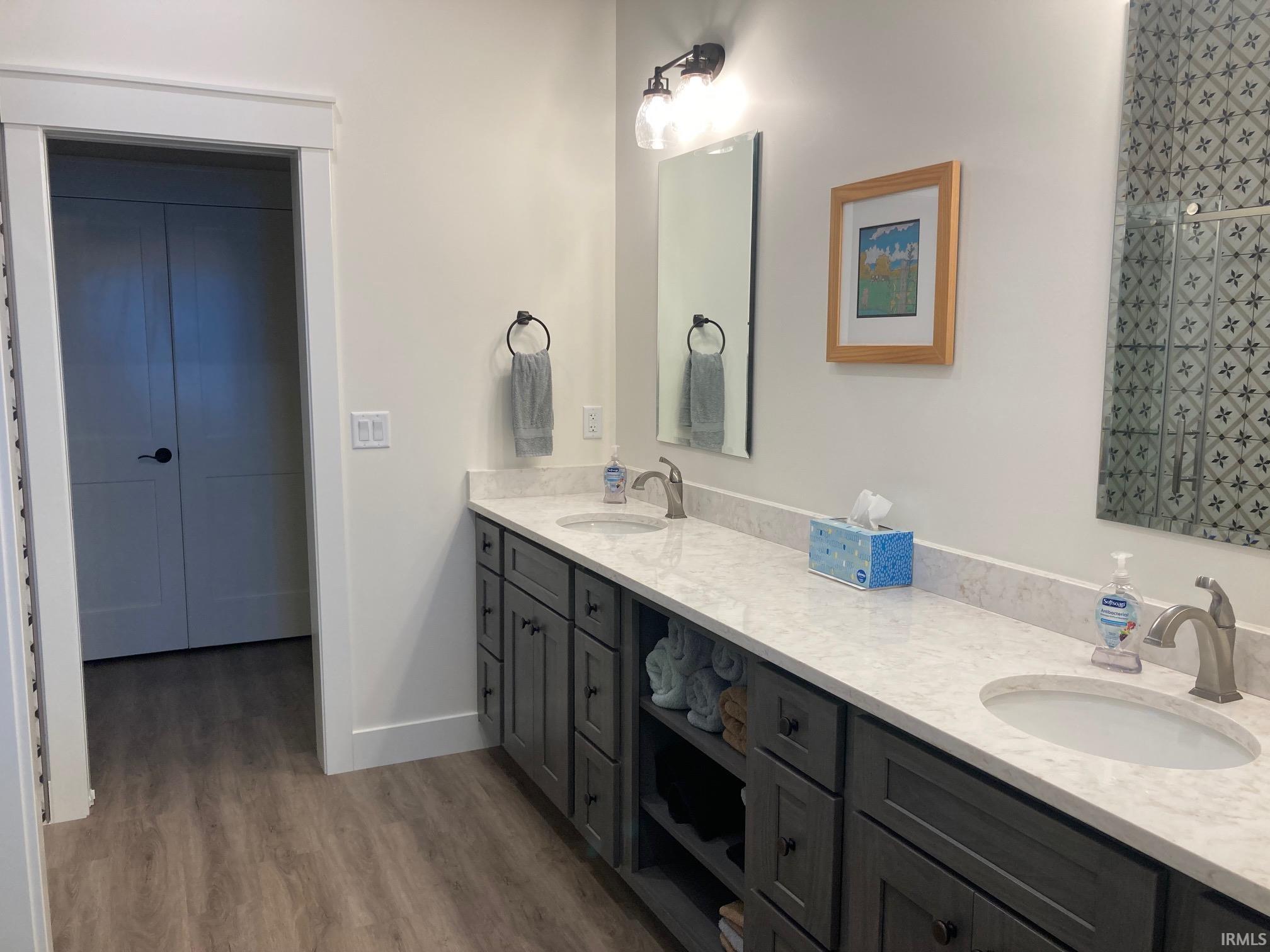 Double Sinks, Stand-Up Shower and Walk-In Closet