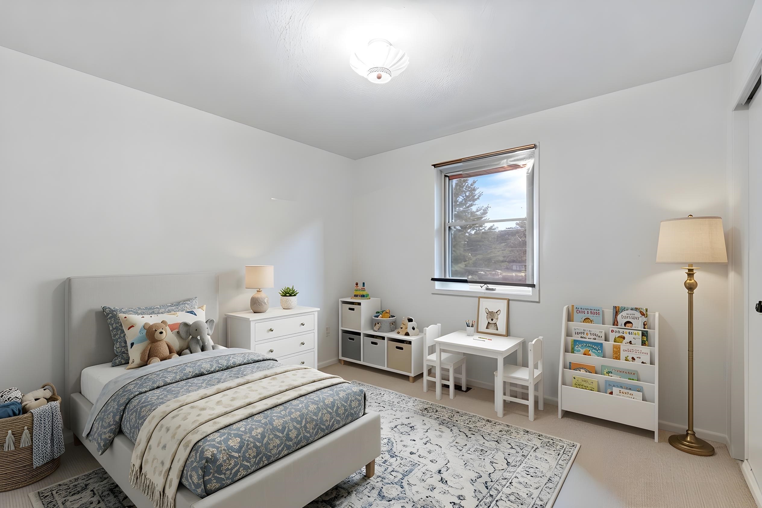 This room has been virtually staged to show you some options on how it could be set up with furniture.