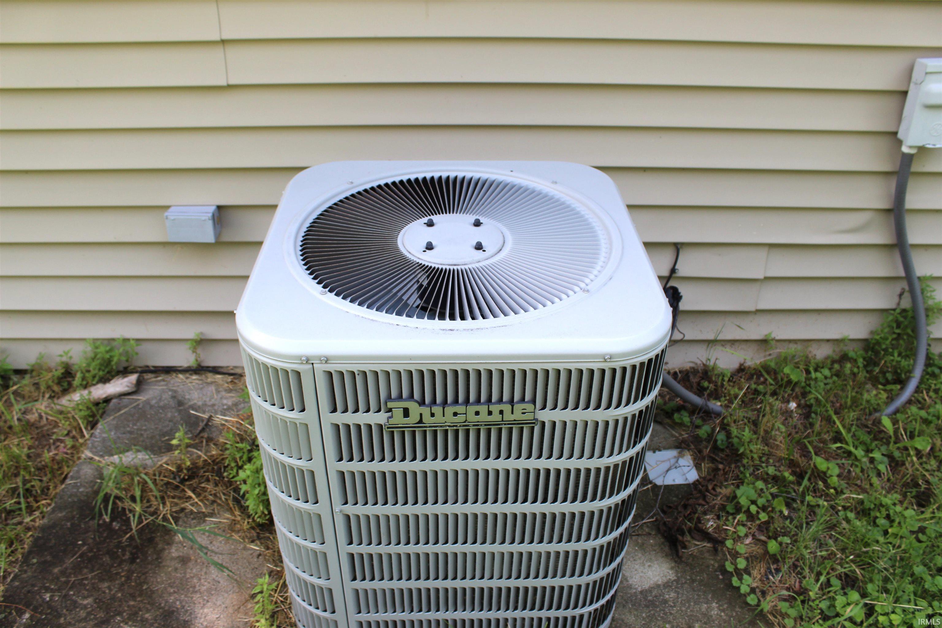 Duane brand HVAC unit with a top-mounted fan