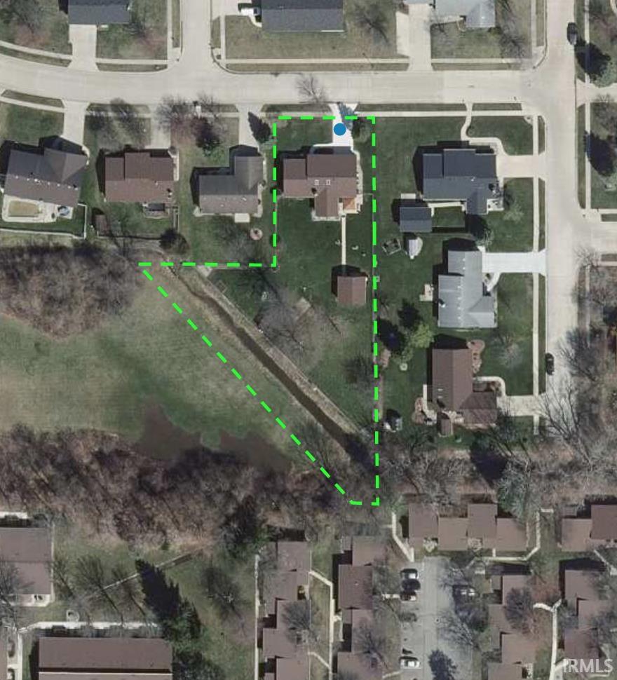 Aerial Property Boundary Map. Illustrating the defined perimeter of the property