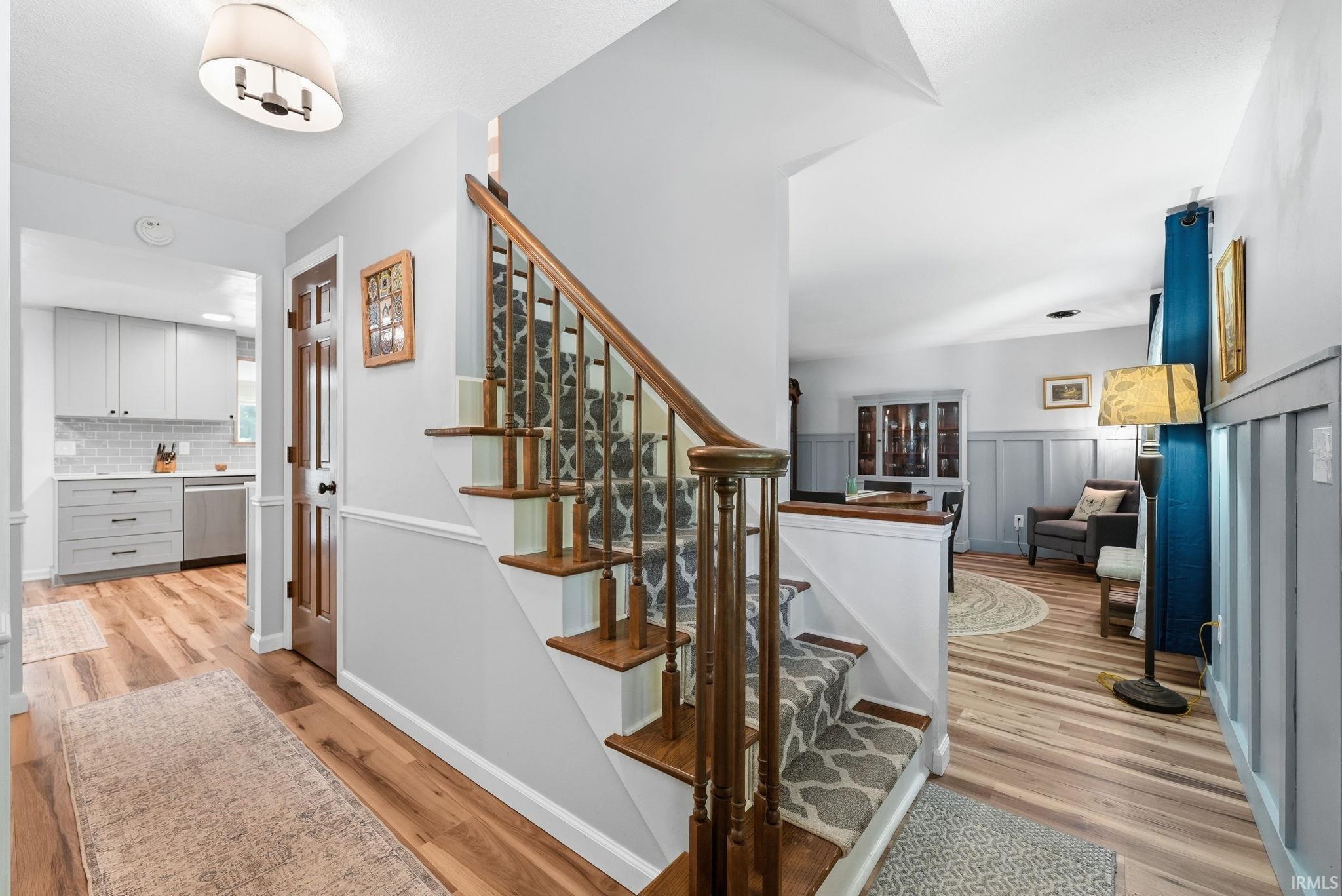 Wood-finish flooring throughout the main level