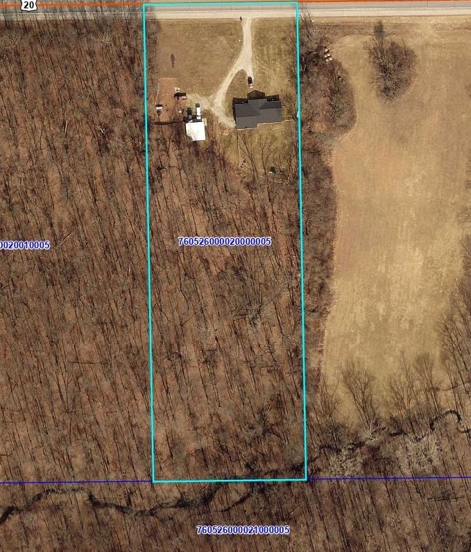 Aerial Property Map. Illustrating the property's boundaries and surrounding parcels