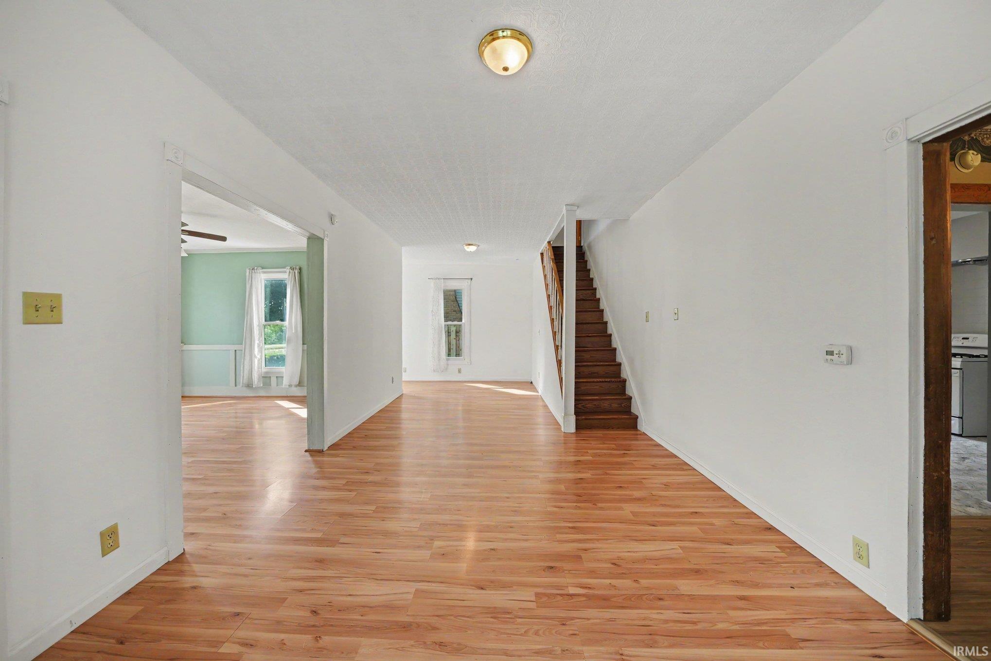 Hardwood-style flooring throughout the main level