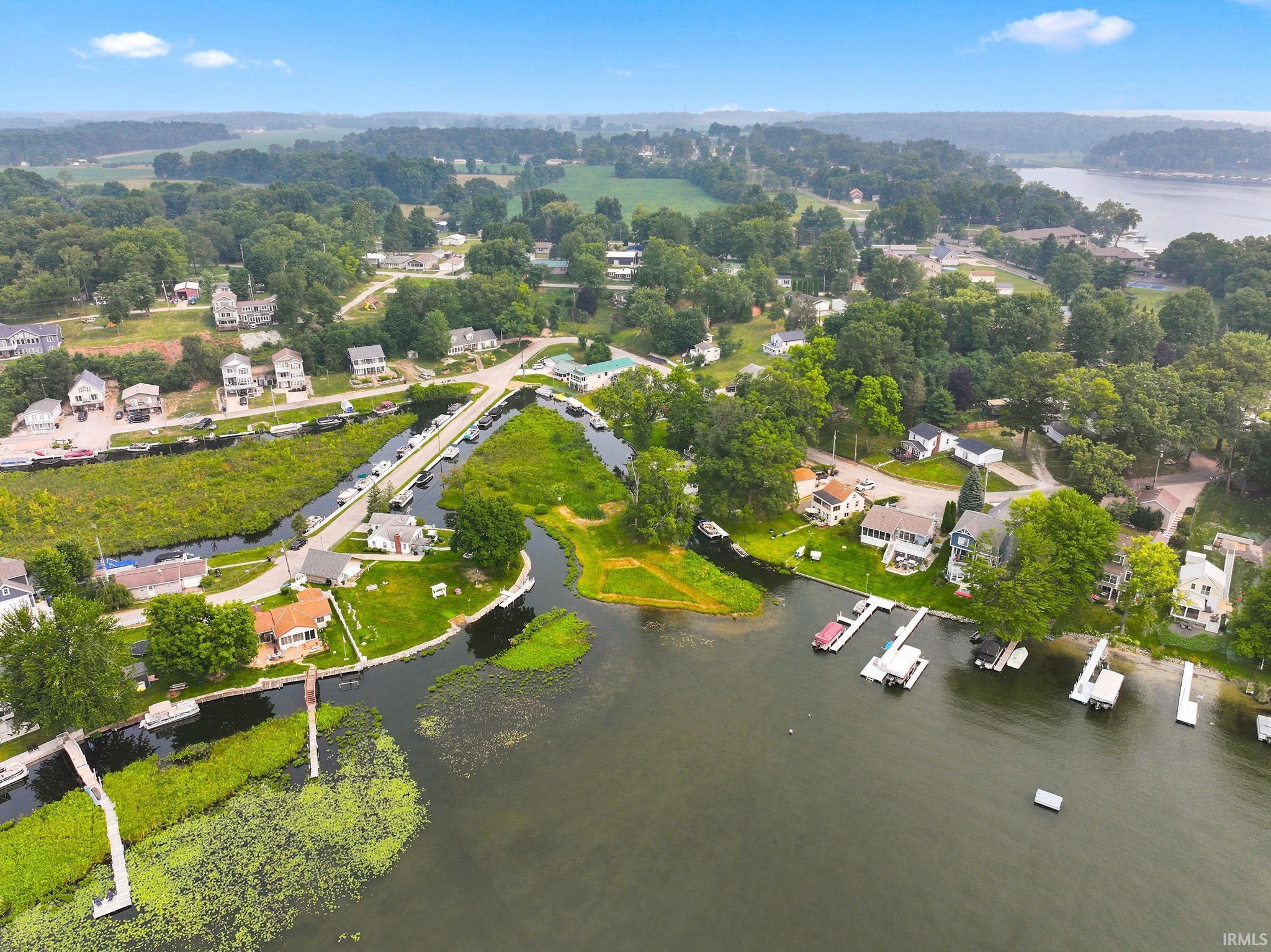 Waterfront properties with private docks and boat slips