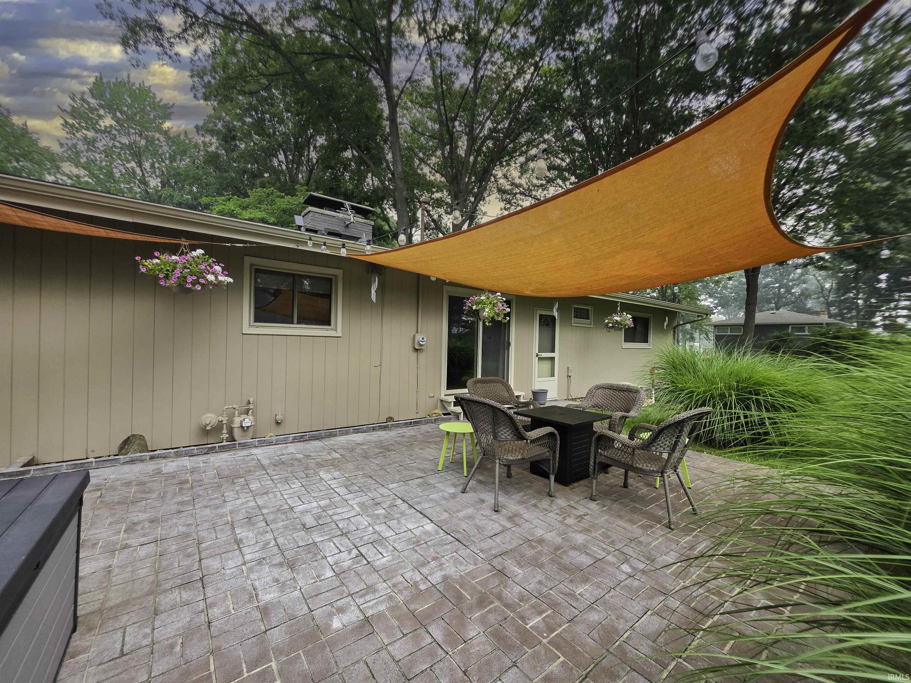 Exterior brick paver patio