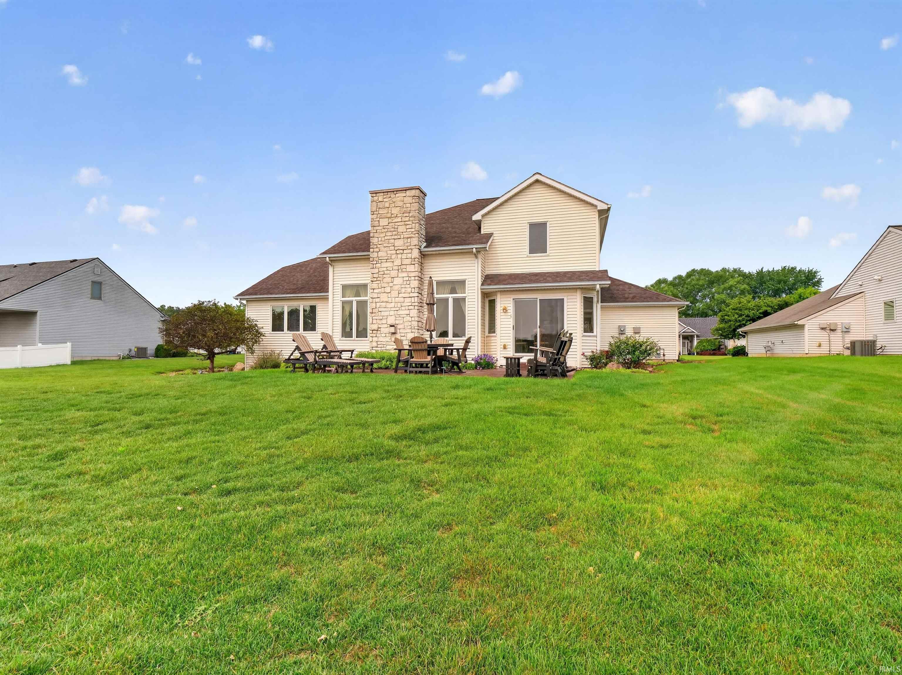 Spacious green lawn surrounding the property