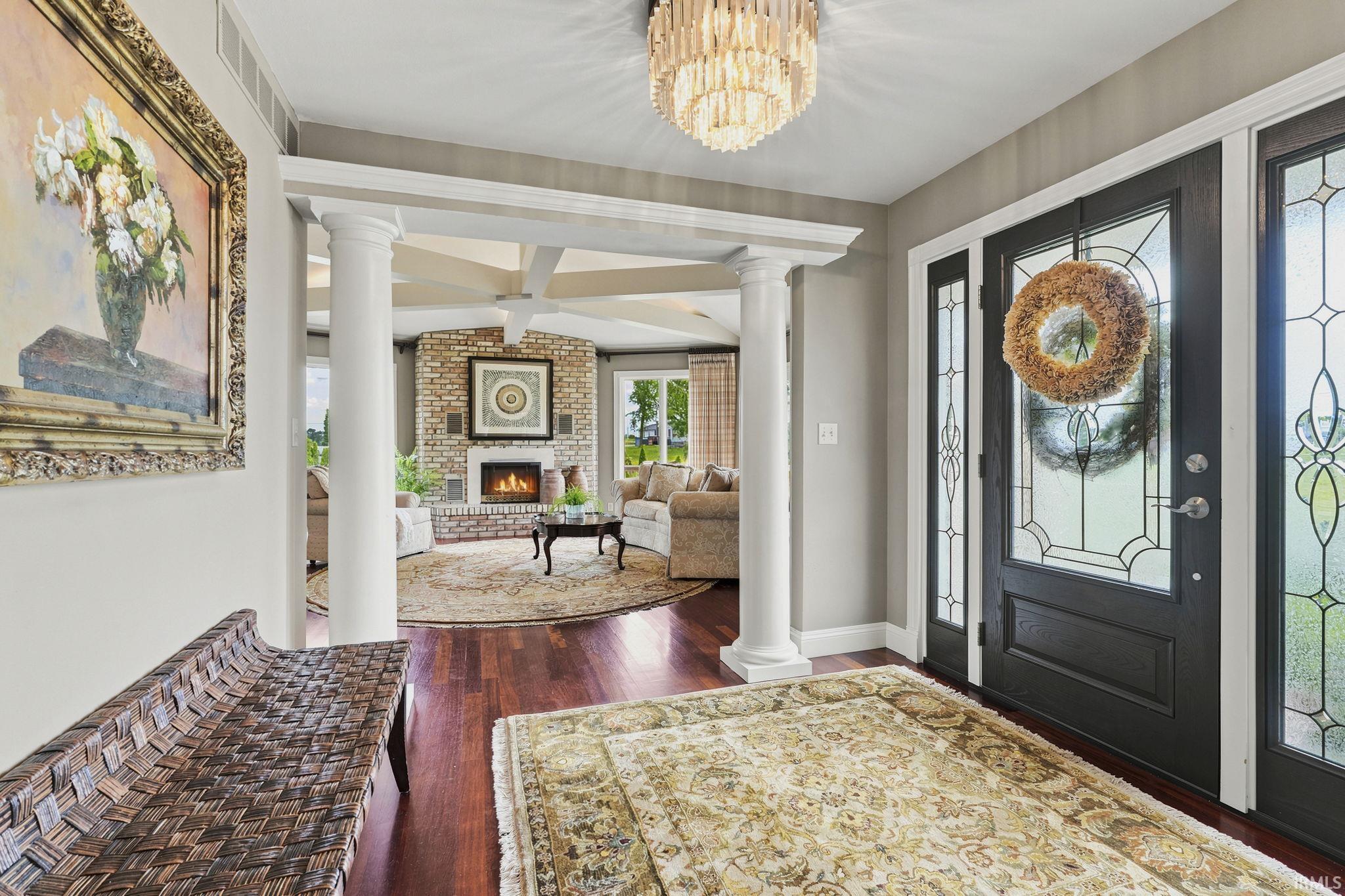 Inviting front foyer and formal living room.
