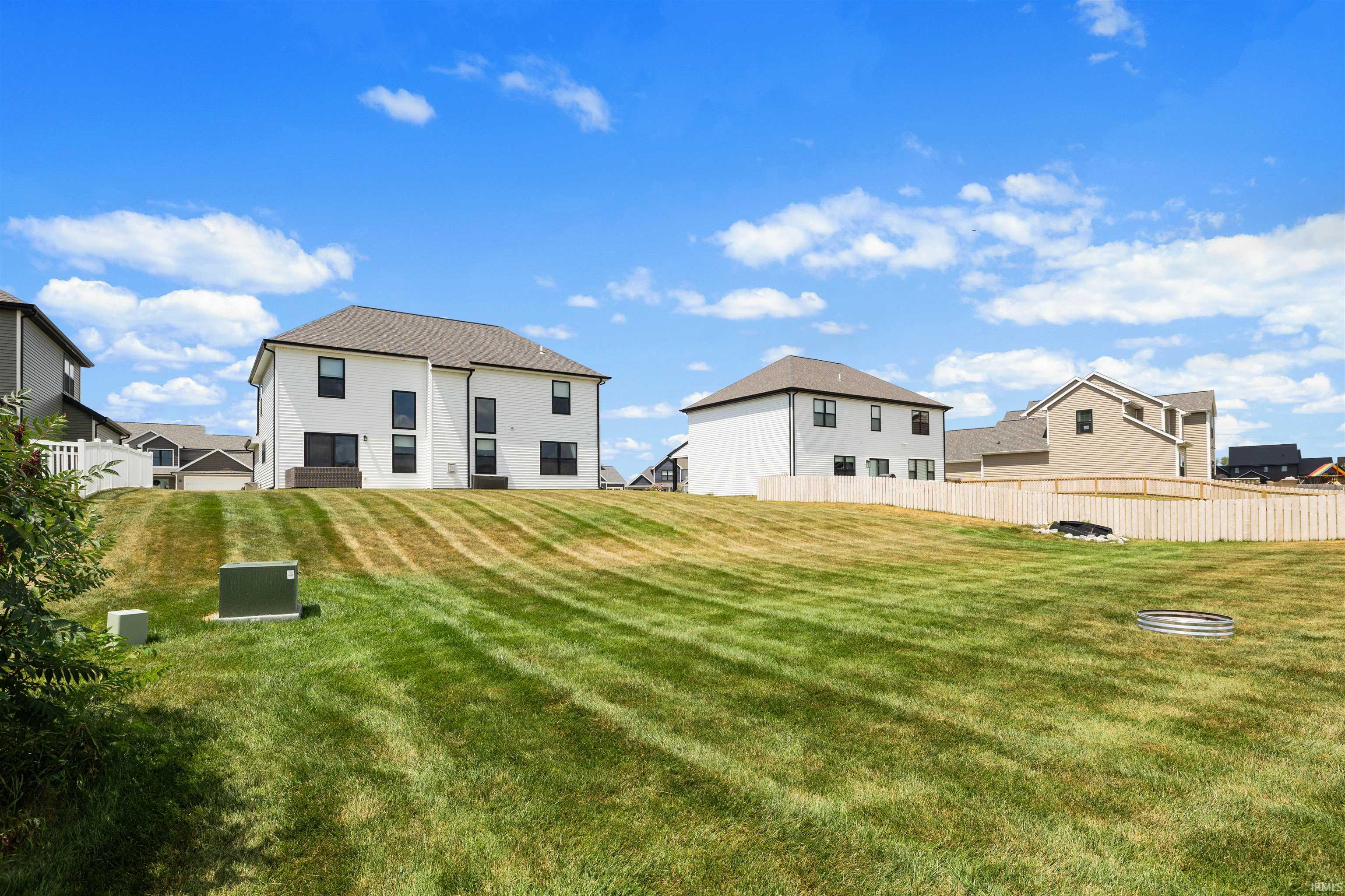 Expansive sloped lawn with manicured grass