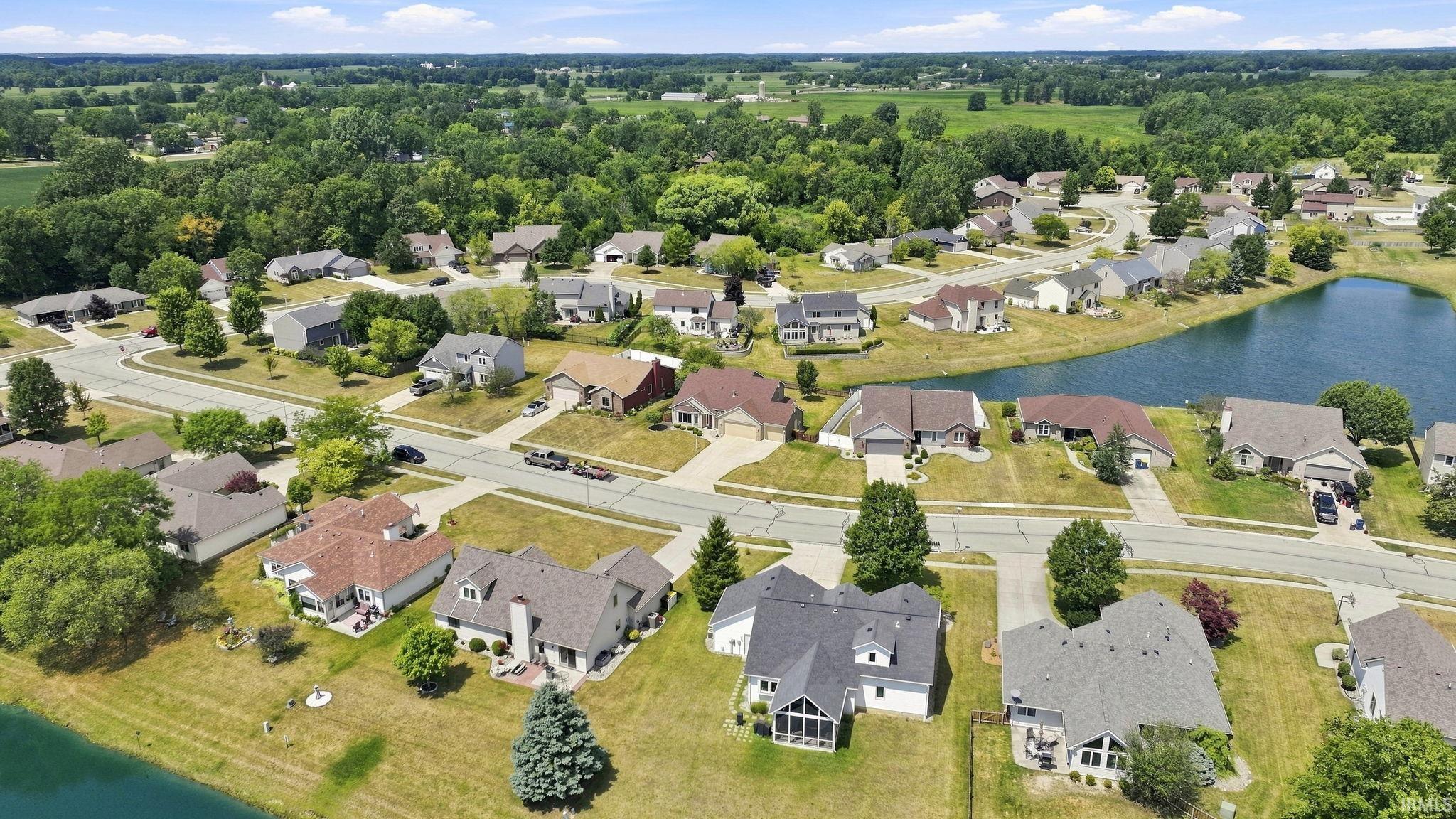 Residential development featuring varied architectural styles and established landscaping