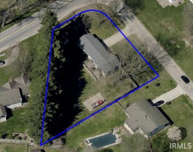 Aerial Survey. Illustrating the property boundaries and surrounding structures